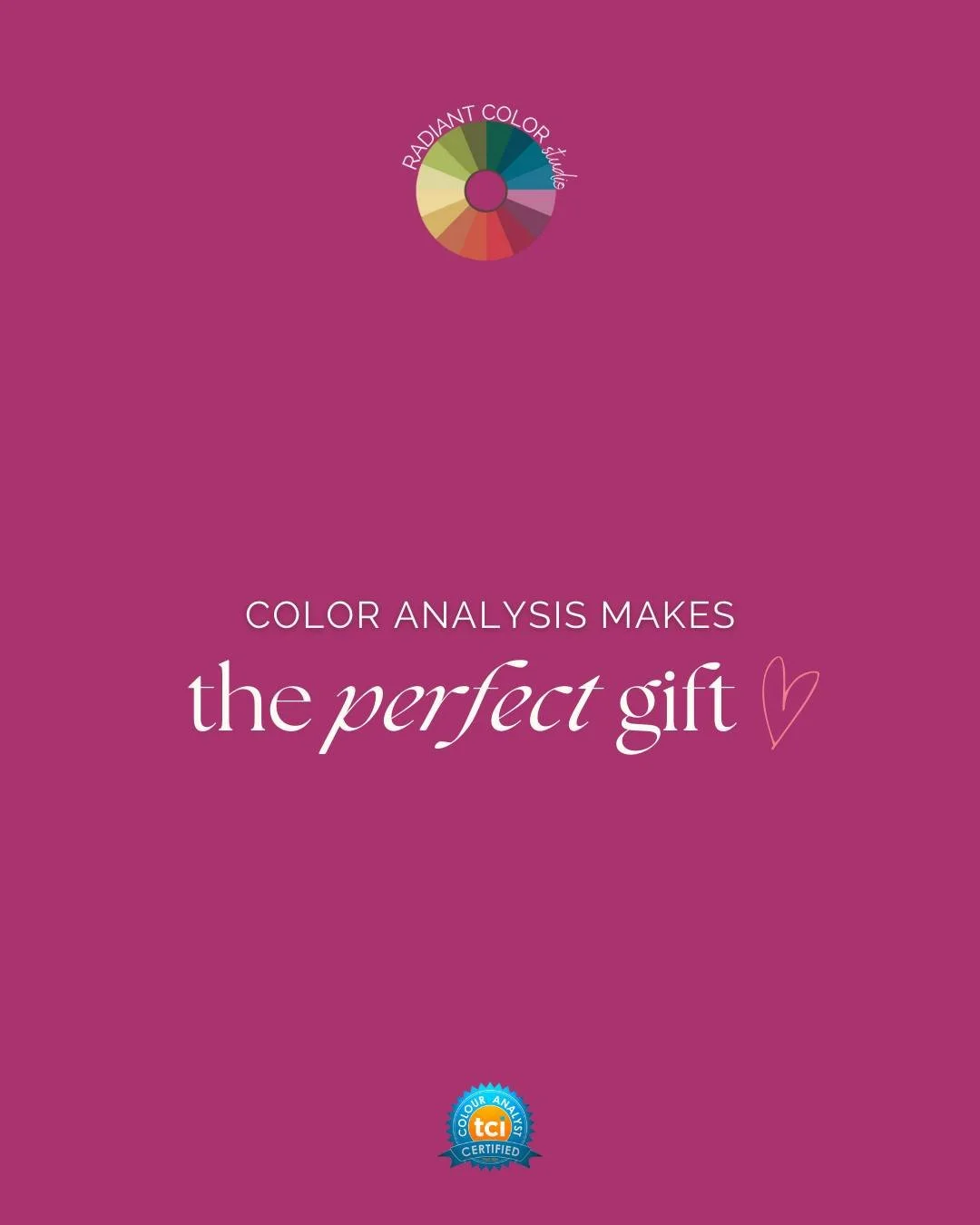 Personal color analysis isn't just about finding pretty colors - it's about discovering the shades that make you feel like the best version of yourself. 💝

Here's what you'll walk away with:

✔ Your personalized TCI color palette 
✔ Digital palette 
