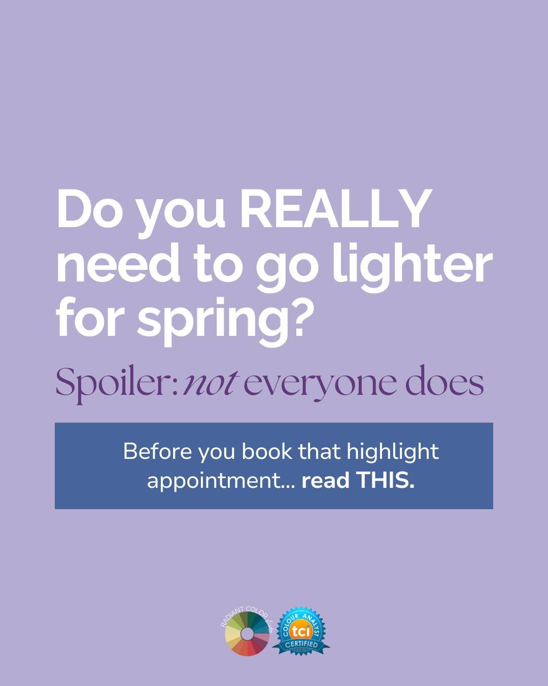 Do you REALLY need to go lighter for spring? 🌸

Spoiler: not everyone does and going too light might actually be working against you!

Spring is the season everyone rushes to book highlights. But before you do, here are 3 things to consider if you w