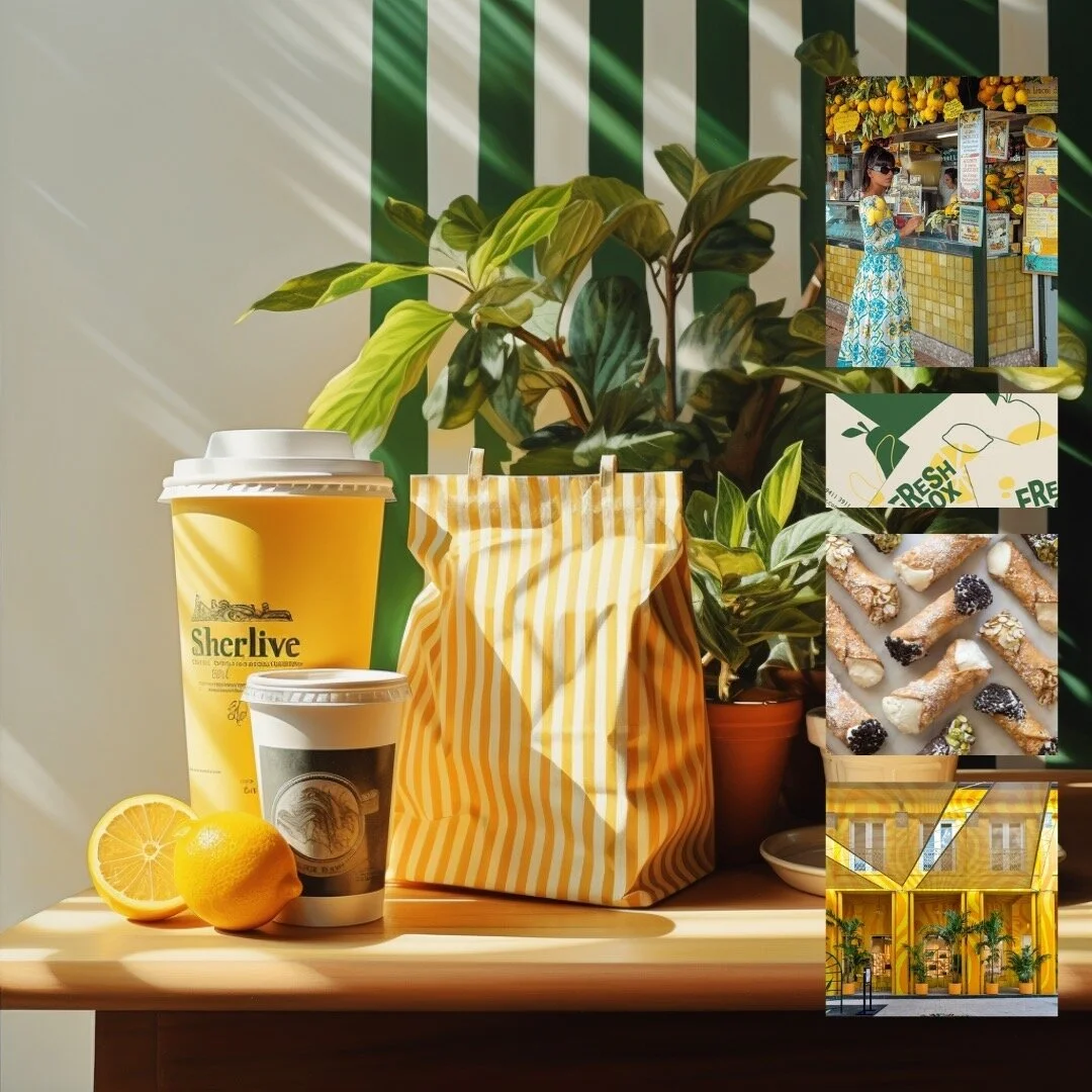 Packaging and brand brainstorming for an Italian cafe concept 🍋