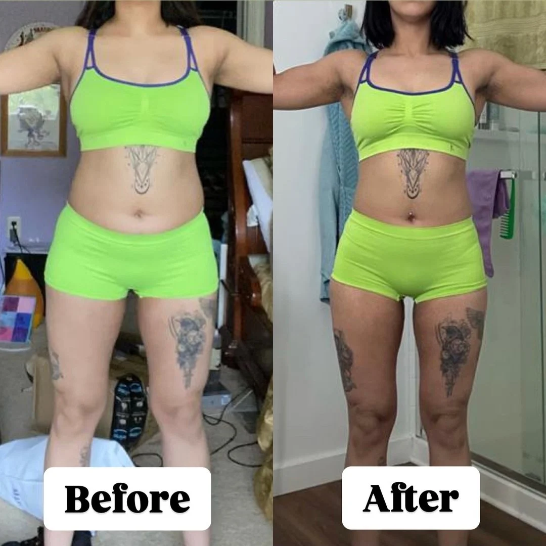 ✨ Before ➡️ After: Eating 𝐌𝐎𝐑𝐄 &amp; Lifting with Purpose ✨⁣
⁣
Would you believe there&rsquo;s only an 𝟾 𝘭𝘣 𝘥𝘪𝘧𝘧𝘦𝘳𝘦𝘯𝘤𝘦 between these two photos? 🤯⁣
⁣
But here&rsquo;s the kicker: she&rsquo;s eating 𝟏𝟓𝟎𝟎 𝐌𝐎𝐑𝐄 calories a day n