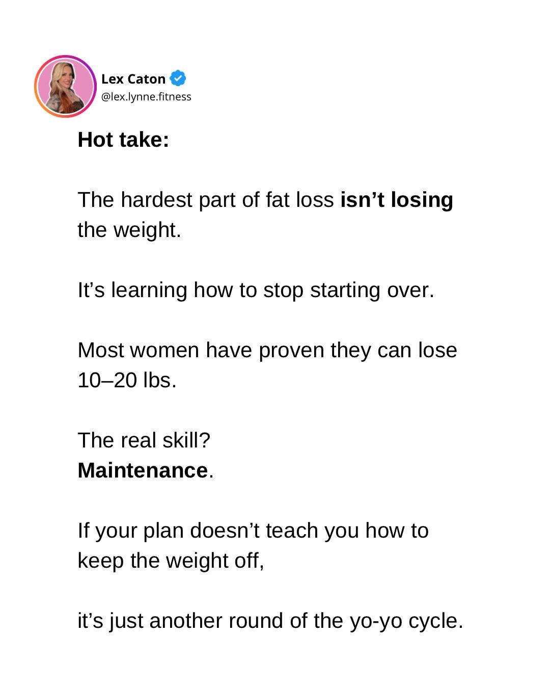 Most diets get you to lose weight.
Almost NONE teach you how to keep it off.

Comment &ldquo;👏🏻👏🏻&rdquo; if this hits.