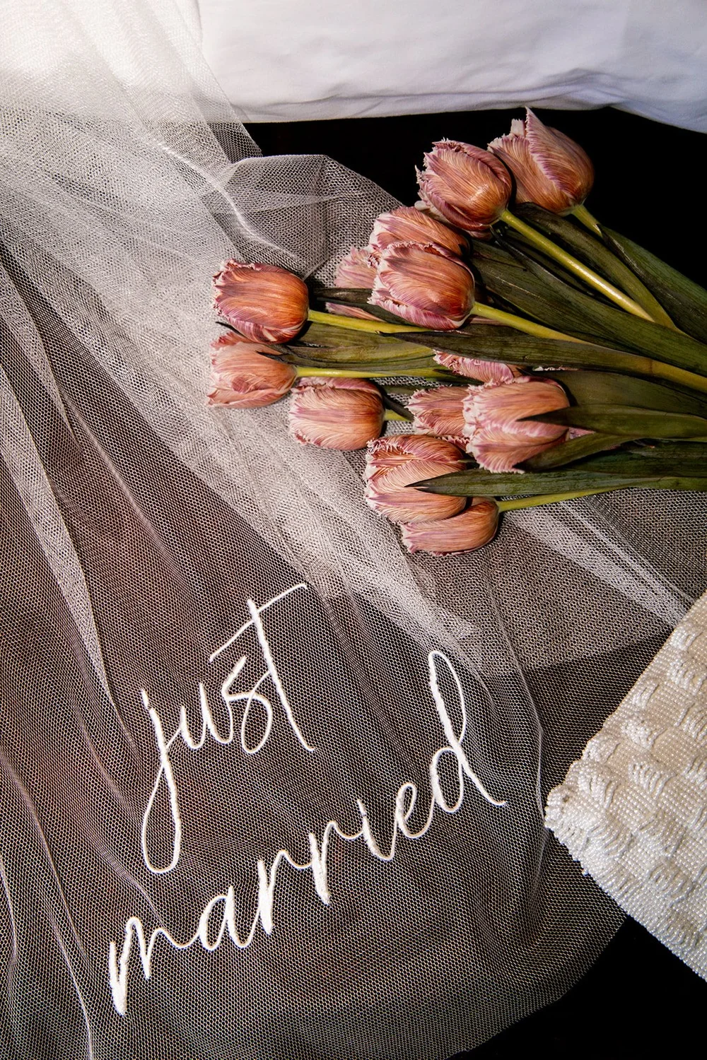 Plain Sofia veil with embroidery