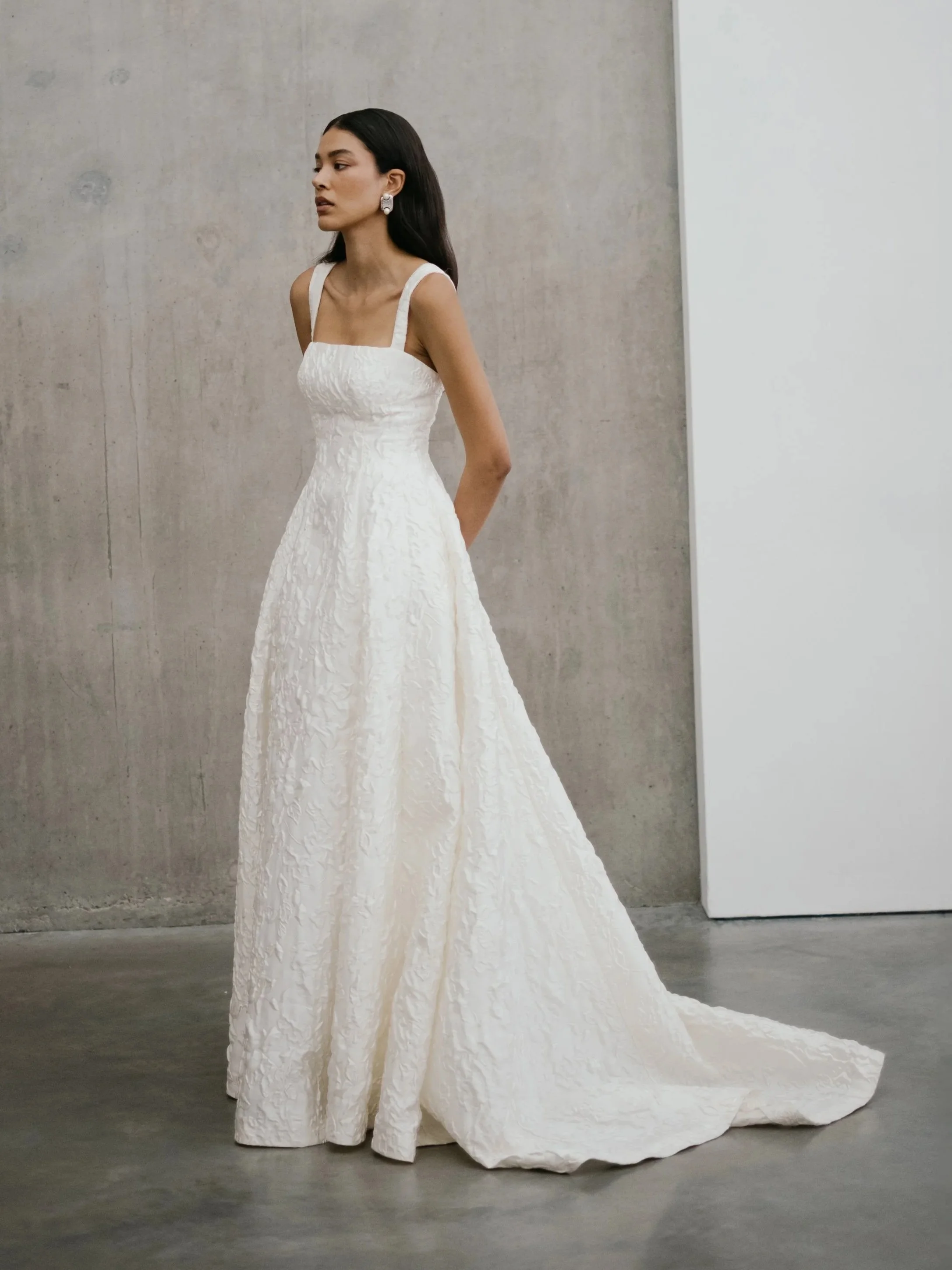 Adeline texture A-line gown | Unbridled Studio | ARRIVING IN DECEMBER