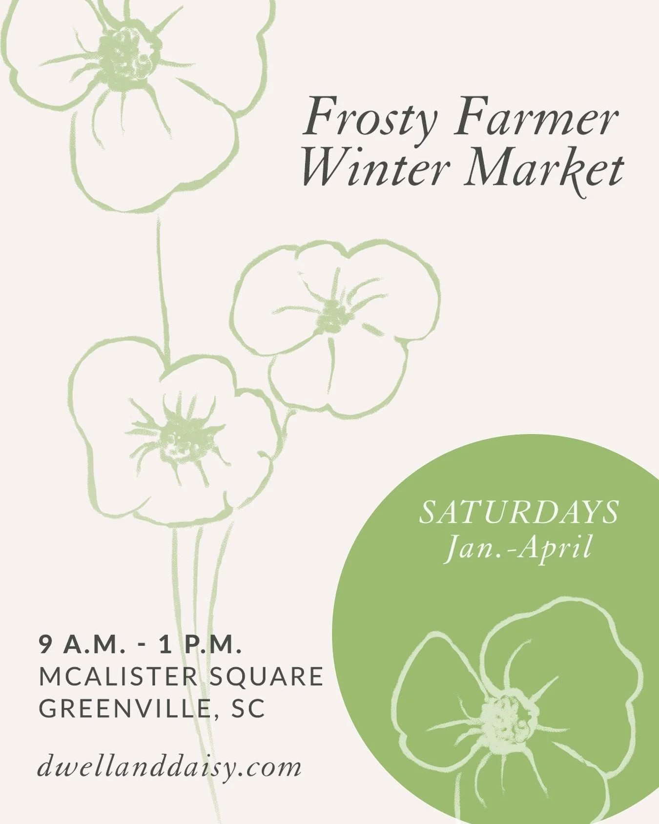 It&rsquo;s @frosty_farmer_gvl season, and we can&rsquo;t wait for the first market this Saturday, January 3! We hope to see you there. 🌿