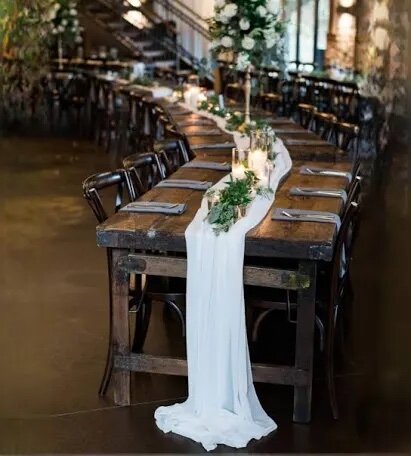 White Chiffon Table Runner - $4