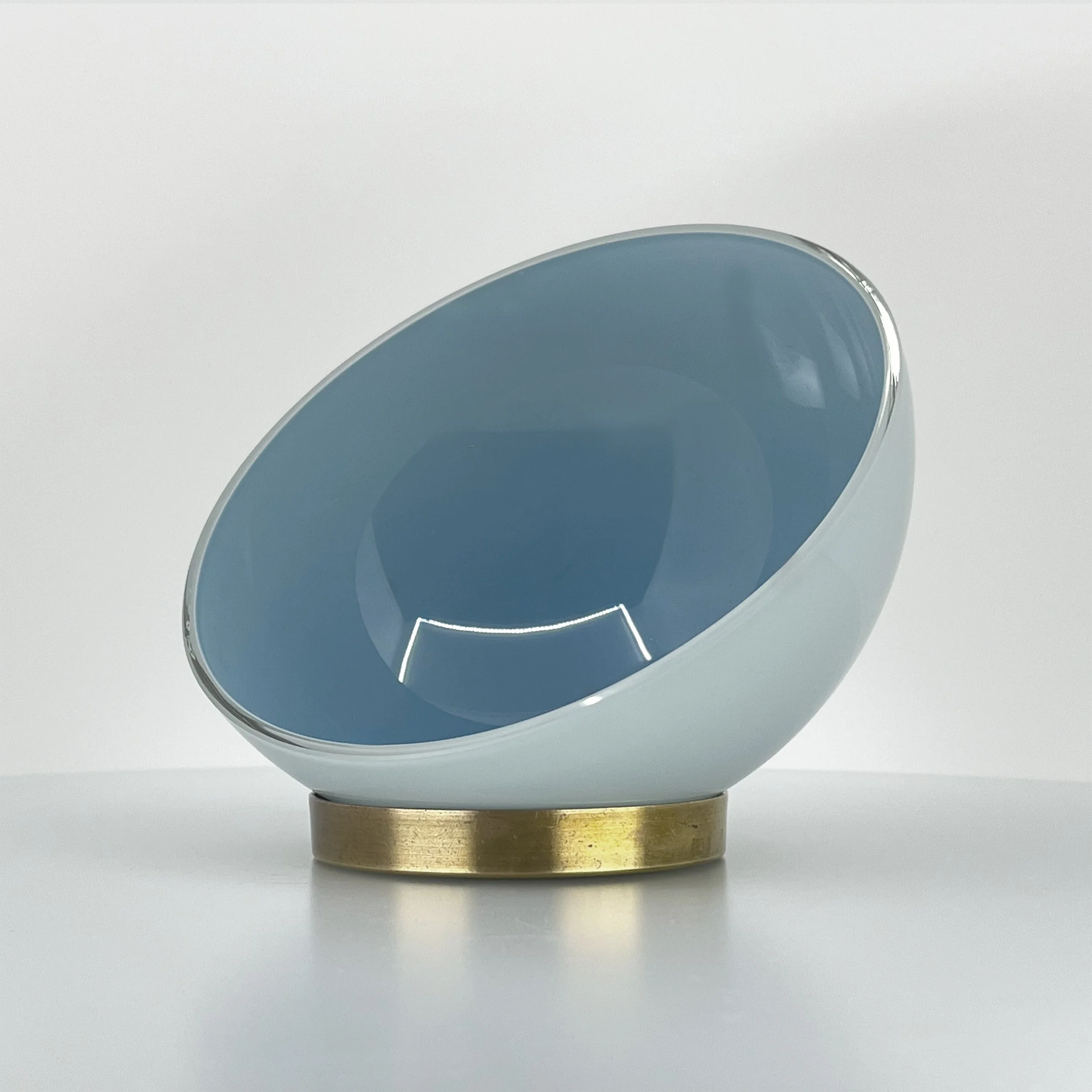 White over Sky Blue layered glass colorway sample by Neptune Glassworks.