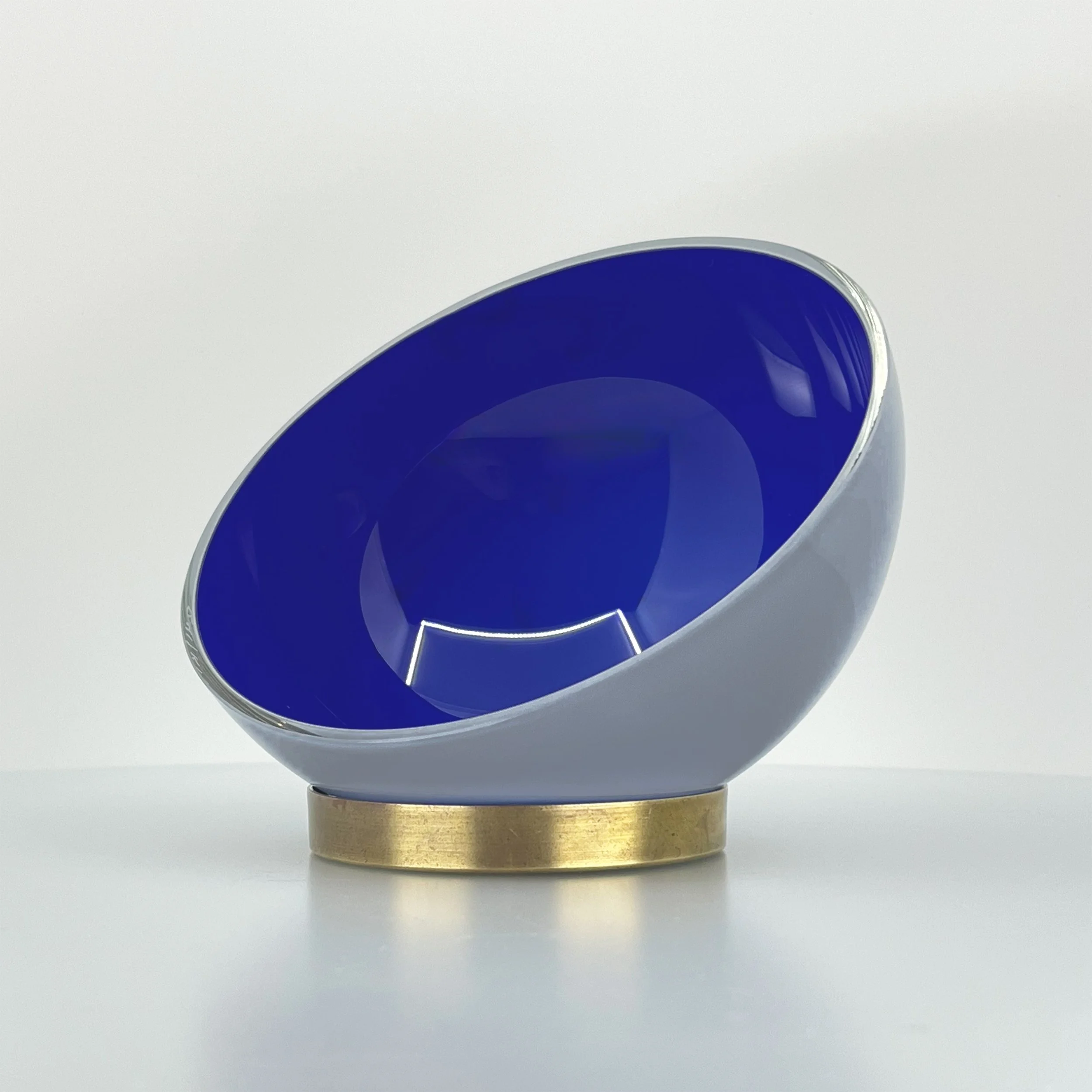 Rich Grey over Dark Blue layered glass colorway sample by Neptune Glassworks.