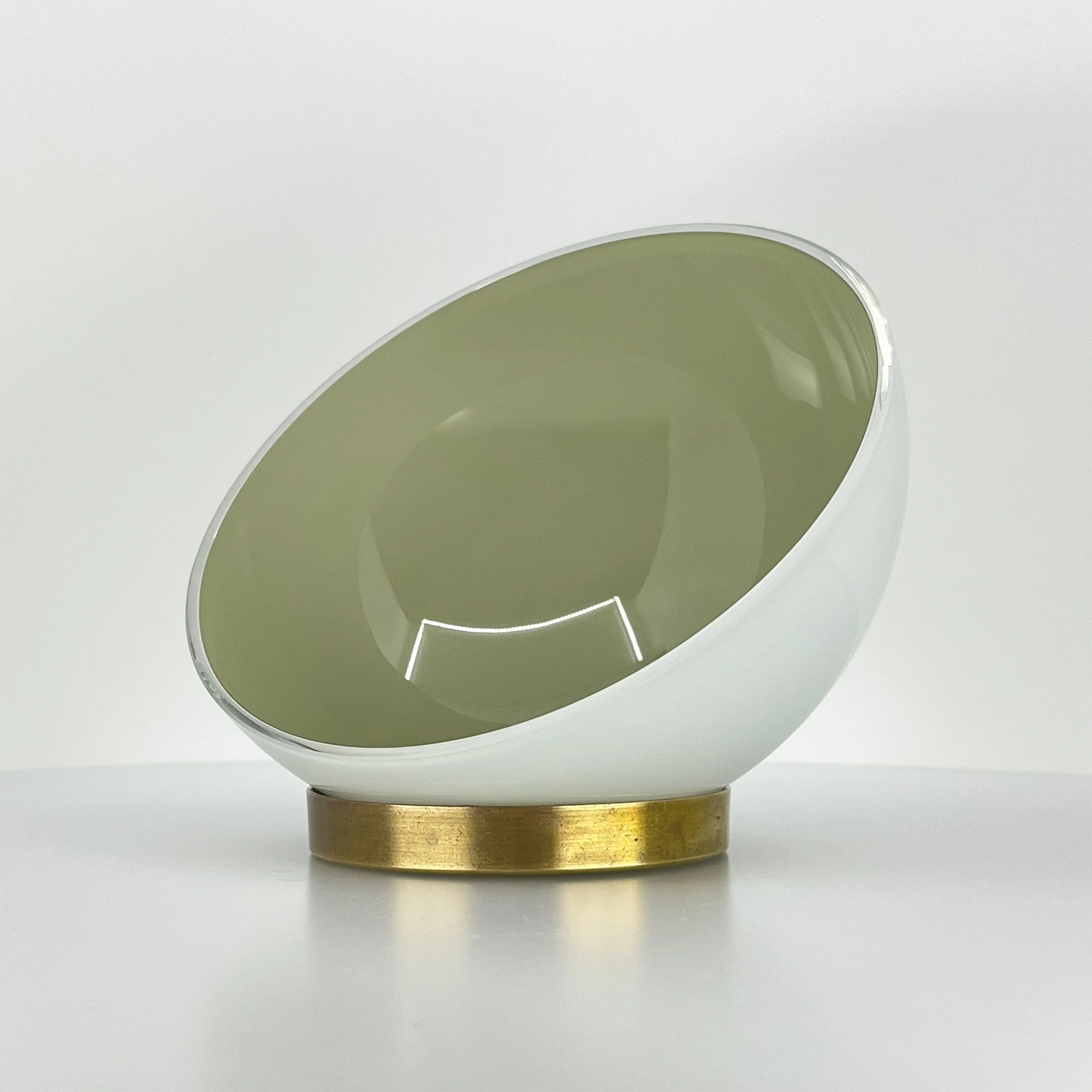 White over Eel Green layered glass colorway sample by Neptune Glassworks.