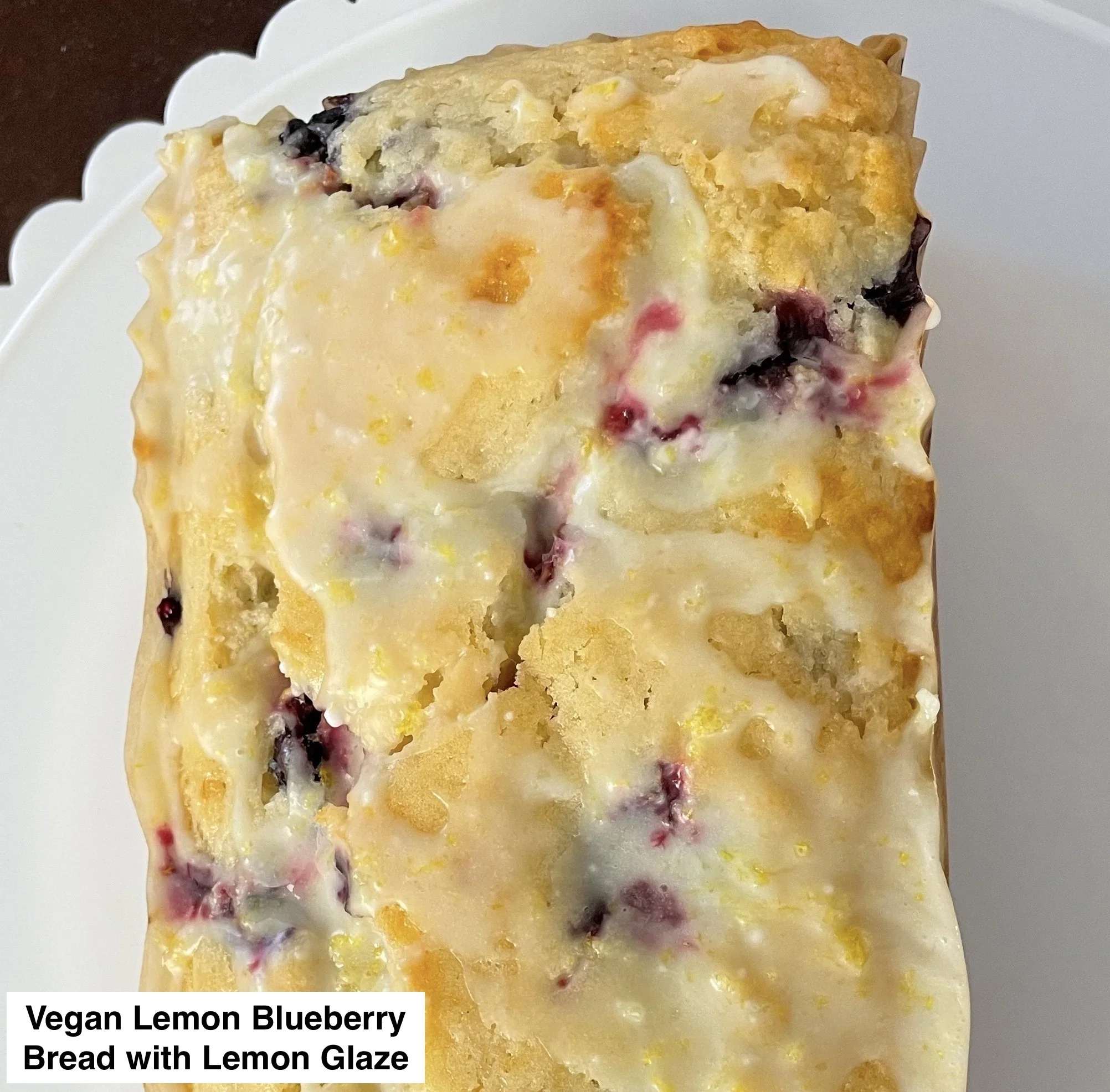Lemon Blueberry Bread with Lemon Glaze (Dietary Options Available)