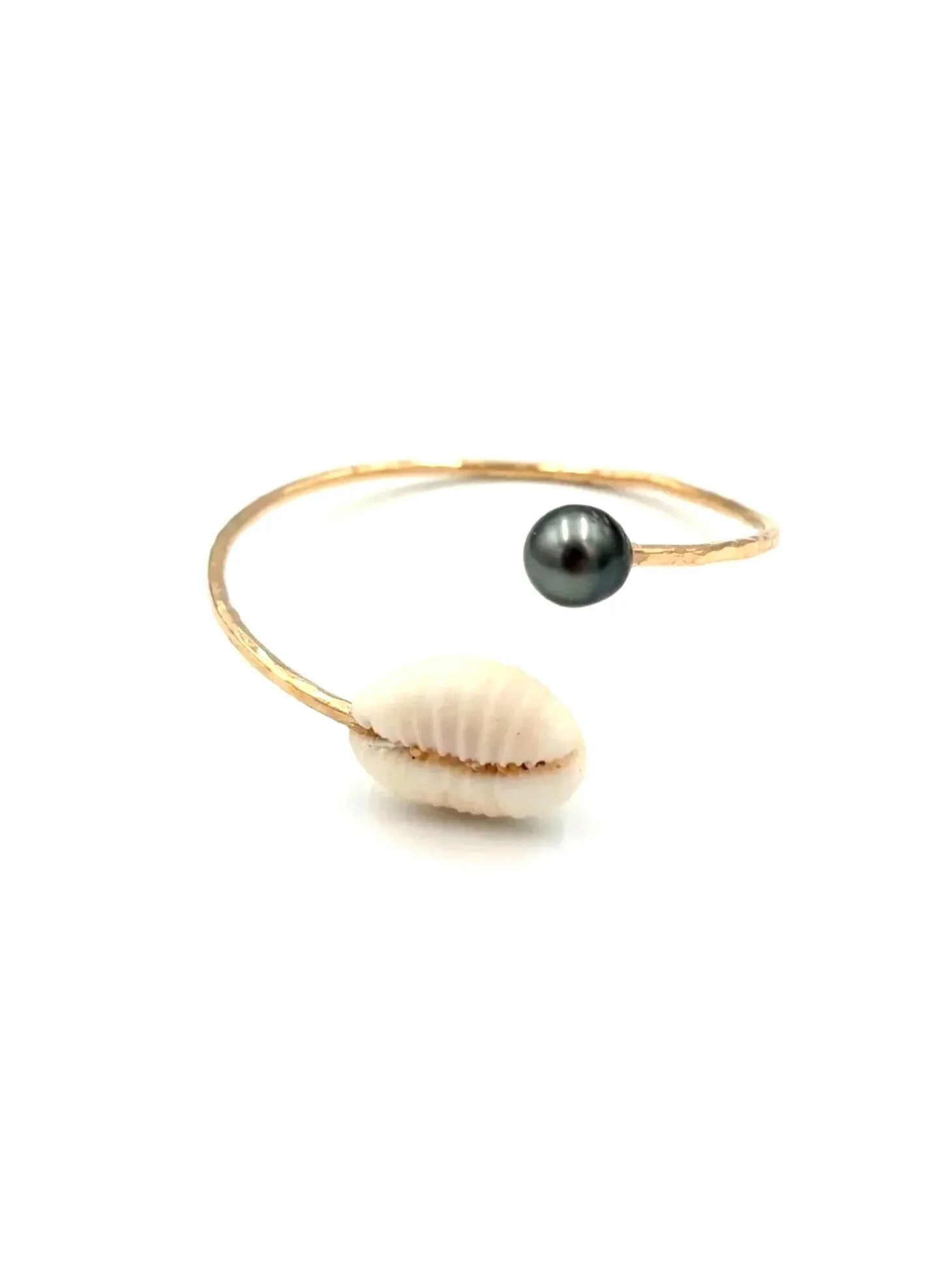 Granulated Cowry & Tahitian Pearl Cuff