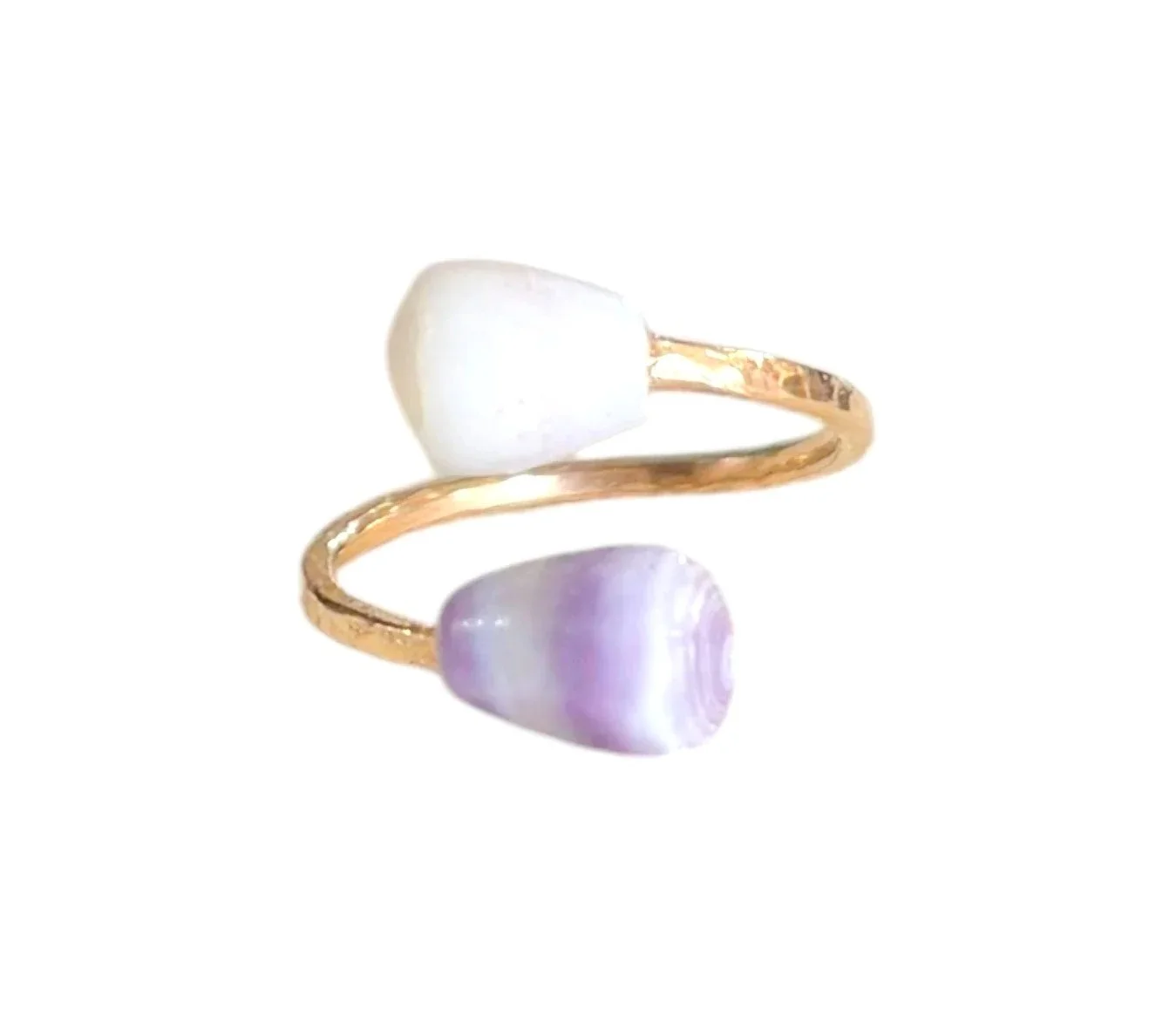 Spiral Ring (Purple & White Cone)