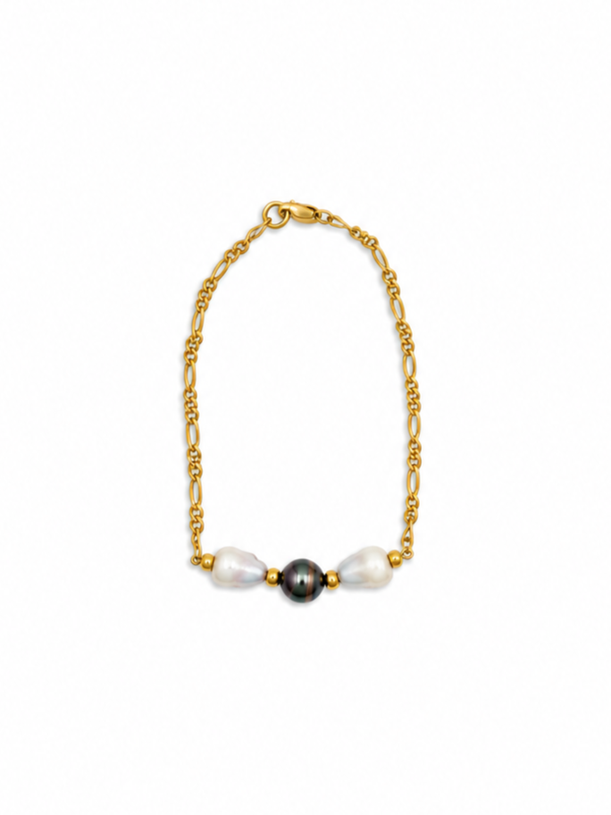 Leilani Bracelet — Tahitian Pearl + Mini Cones