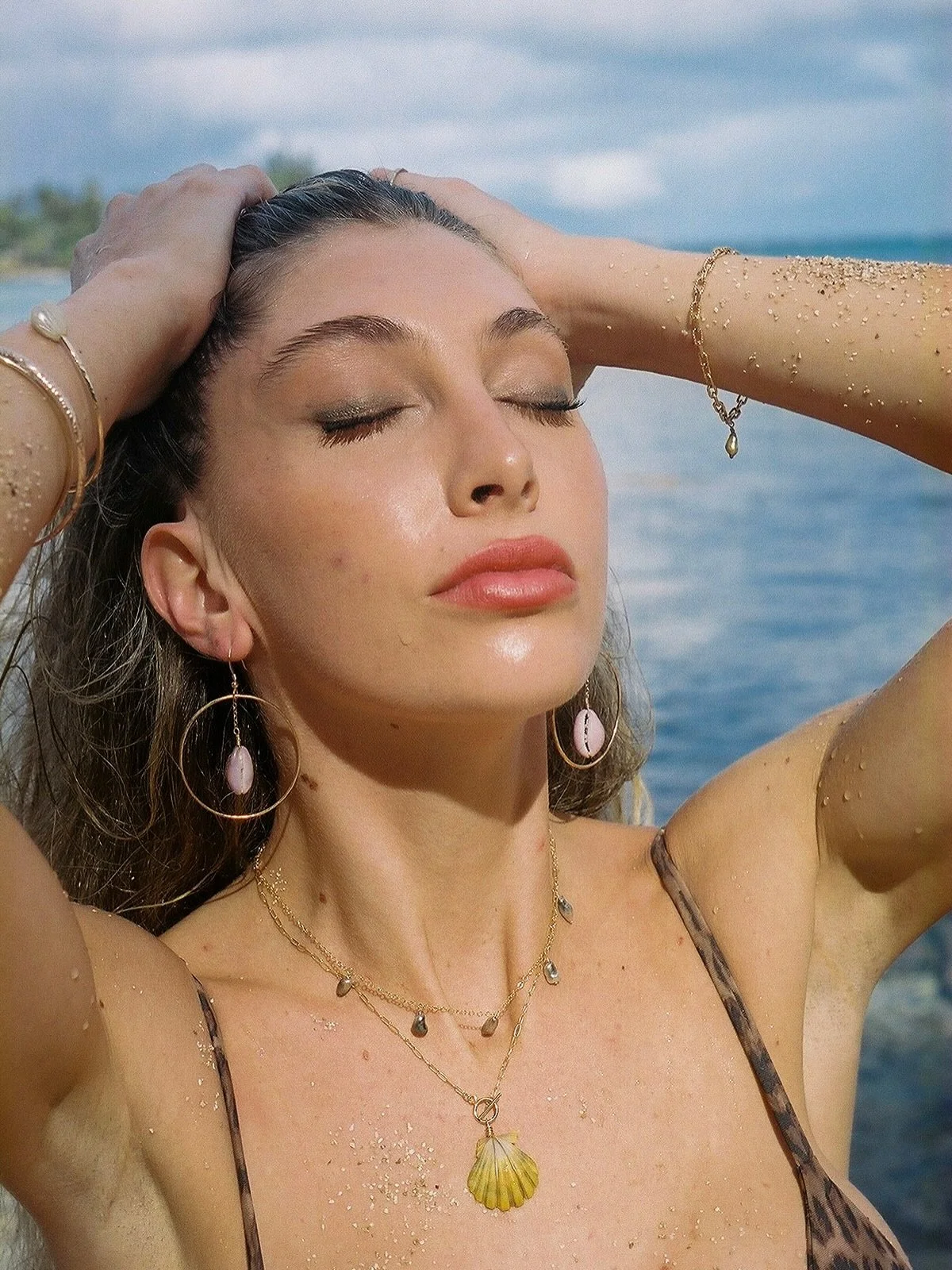 Jewelry that connect you to the strength, softness, &amp; the wild calm of the girl &amp; the sea. 

Still available on our website &mdash; only 1 of each! our Lilac Cowry Earrings, Sunrise Toggle Clasp Necklace, &amp; Tahitian Keshis to layer. 

Han