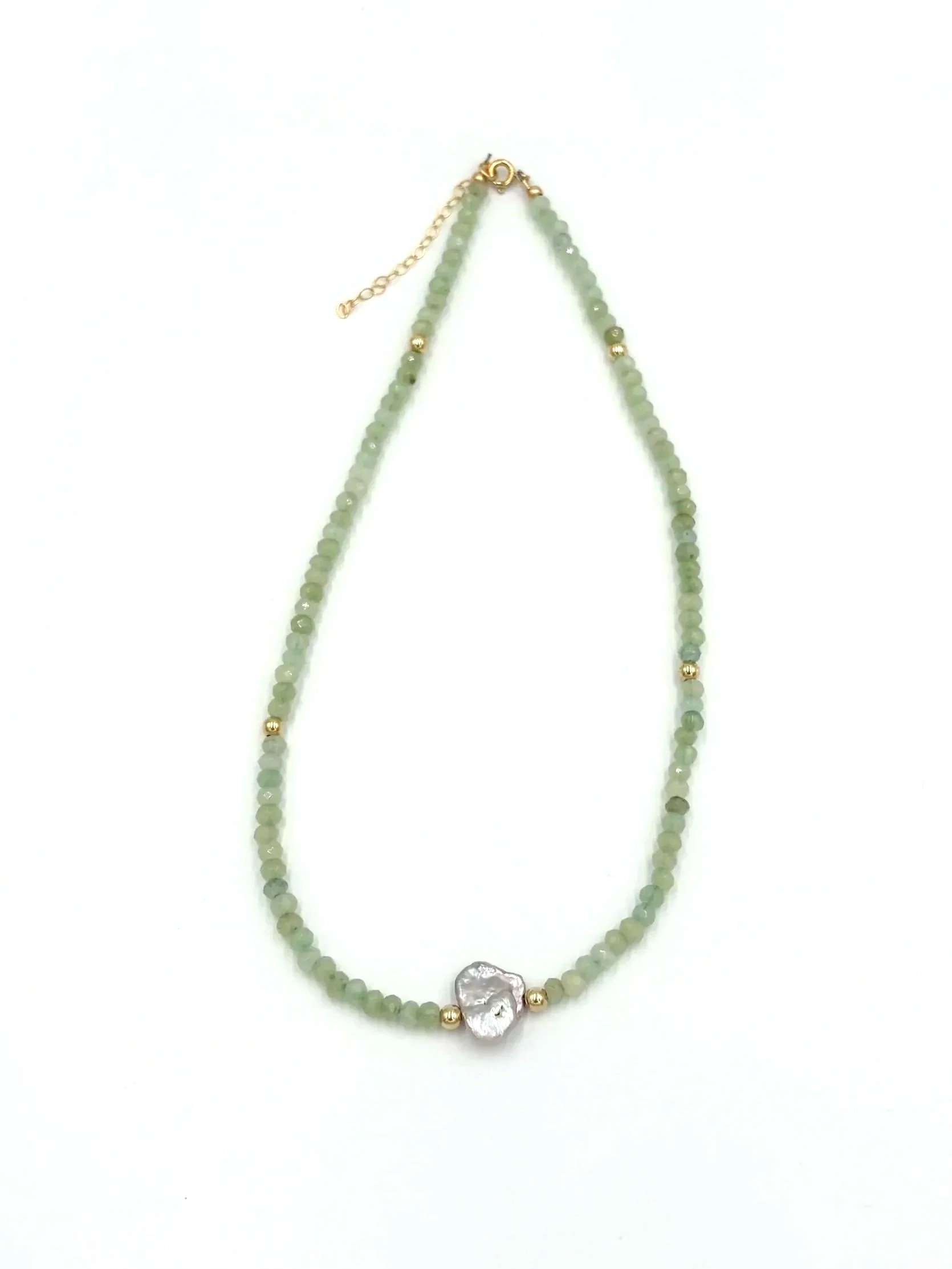 Freshwater Pearl & Green Aventurine Necklace