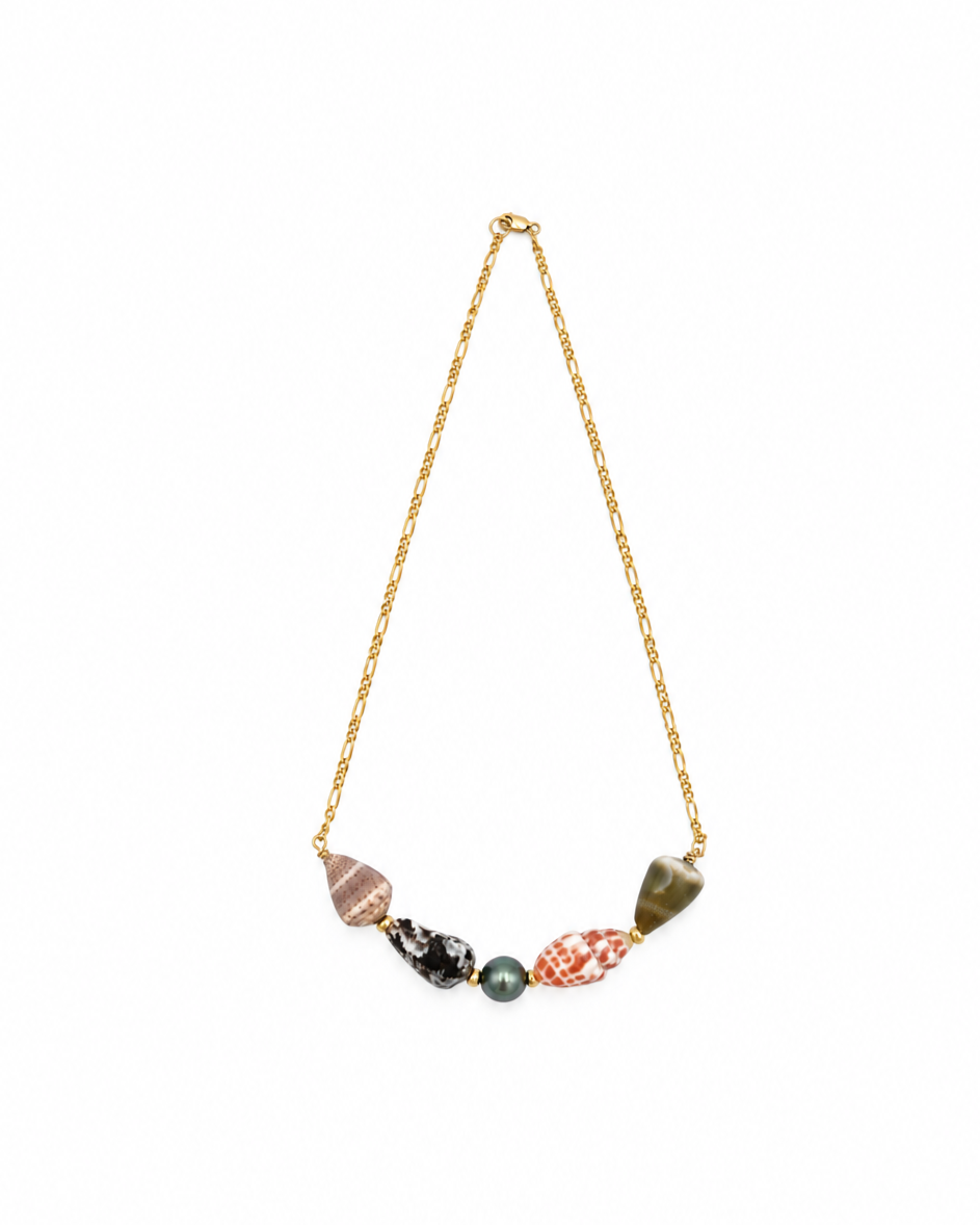 Leilani Necklace — Miter + Tahitian Pearl + Cones