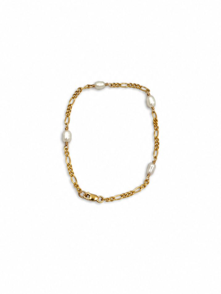 White Keshi Multi-Pearl Bracelet