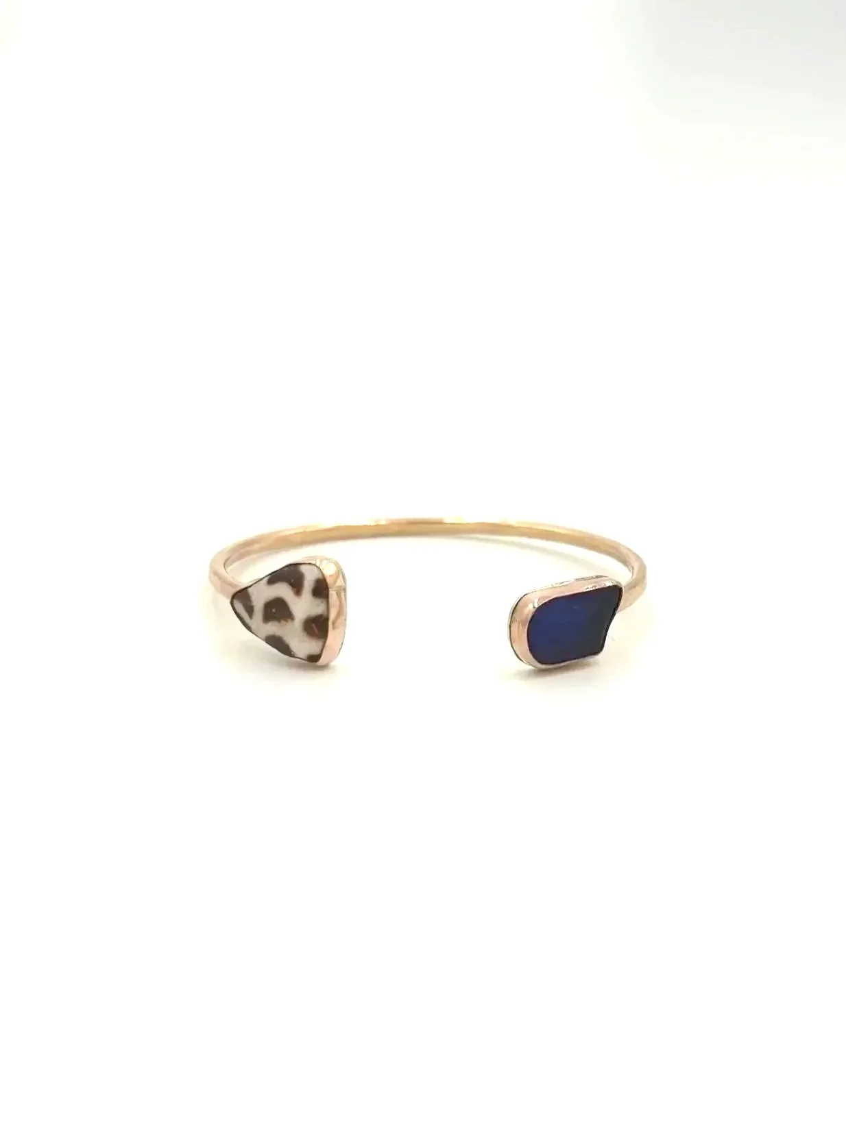 Hebrew Shell Chip & Sea Glass Cuff