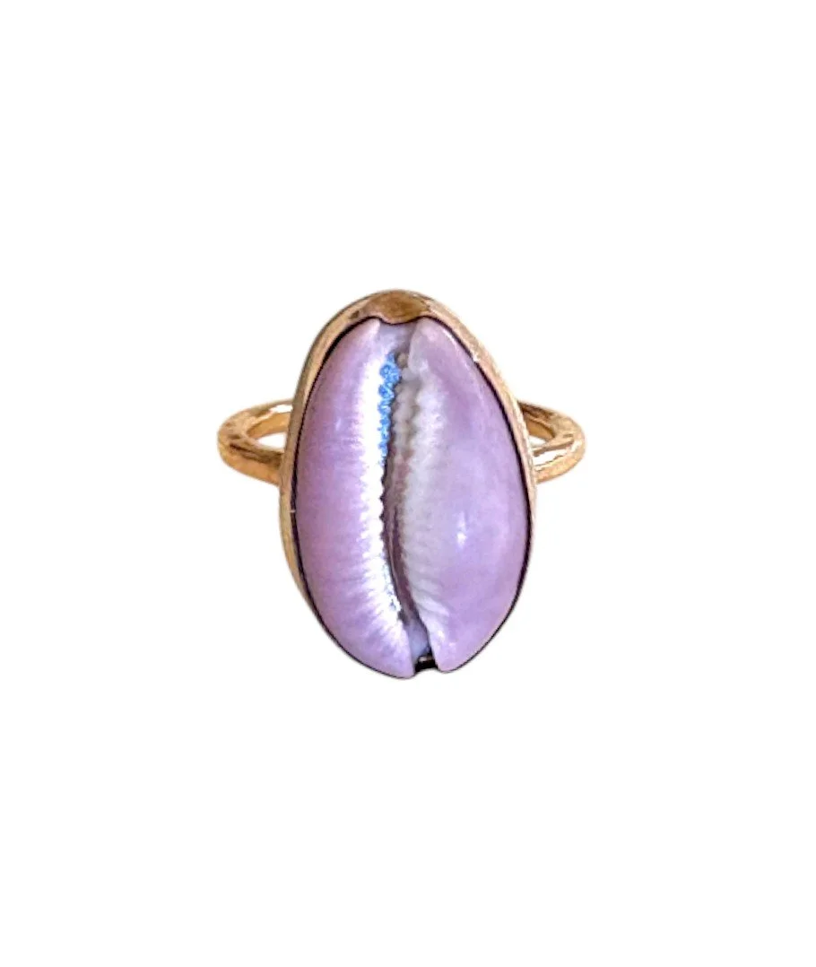 Purple Cowry Ring on 14K GF (Size 7)