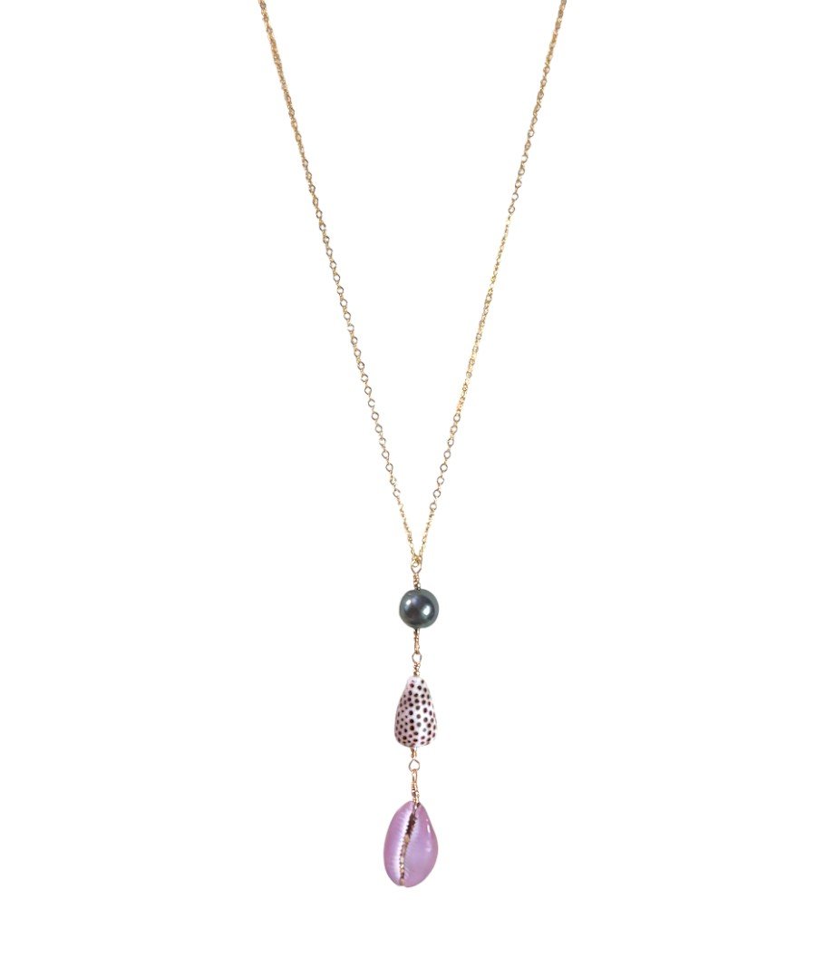 Lavender Pearl Drop Necklace