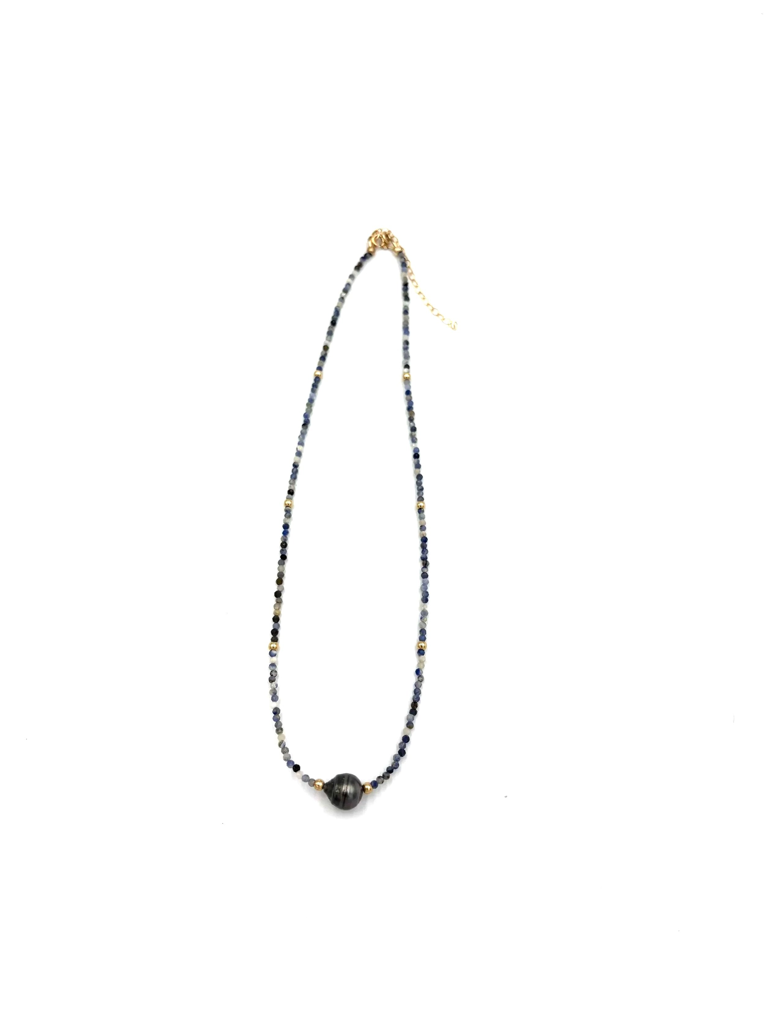 Tahitian Pearl & Lapis Lazuli Necklace