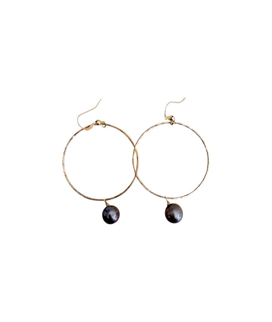 Tahitian Pearl Hoop Earrings