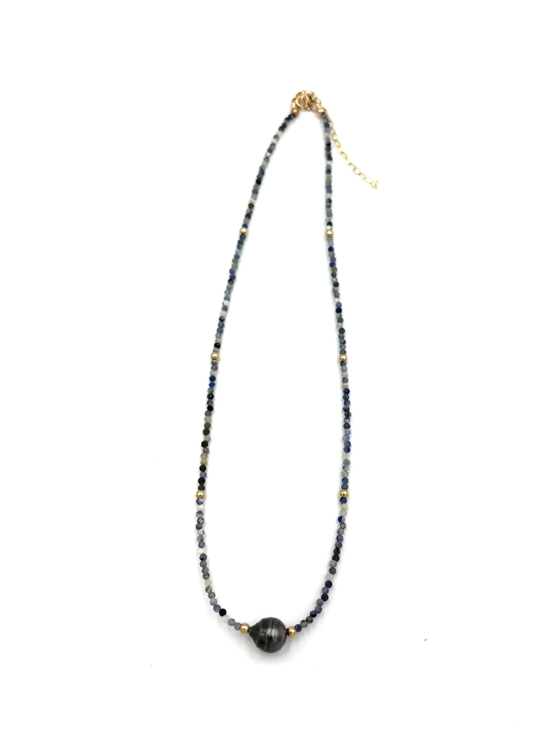 Tahitian Pearl & Lapis Lazuli Necklace