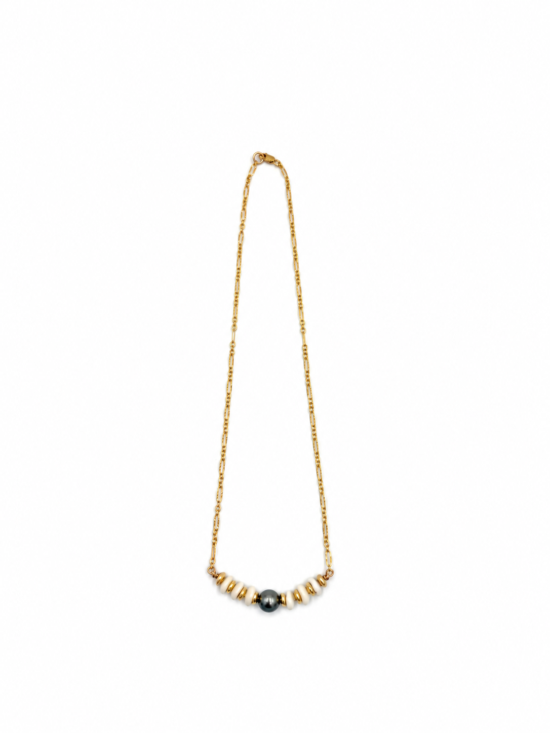 Leilani Necklace — Tahitian Pearl + Pukas