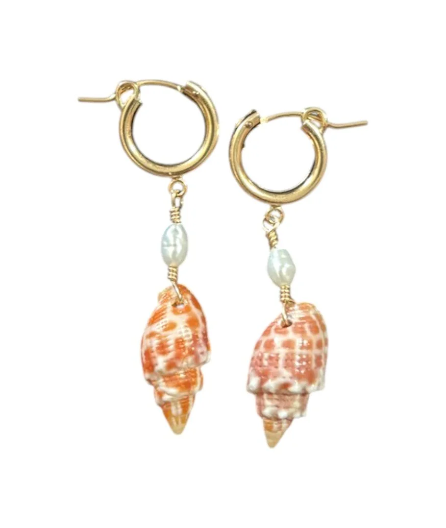 Mini Miter & Freshwater Pearl Earrings
