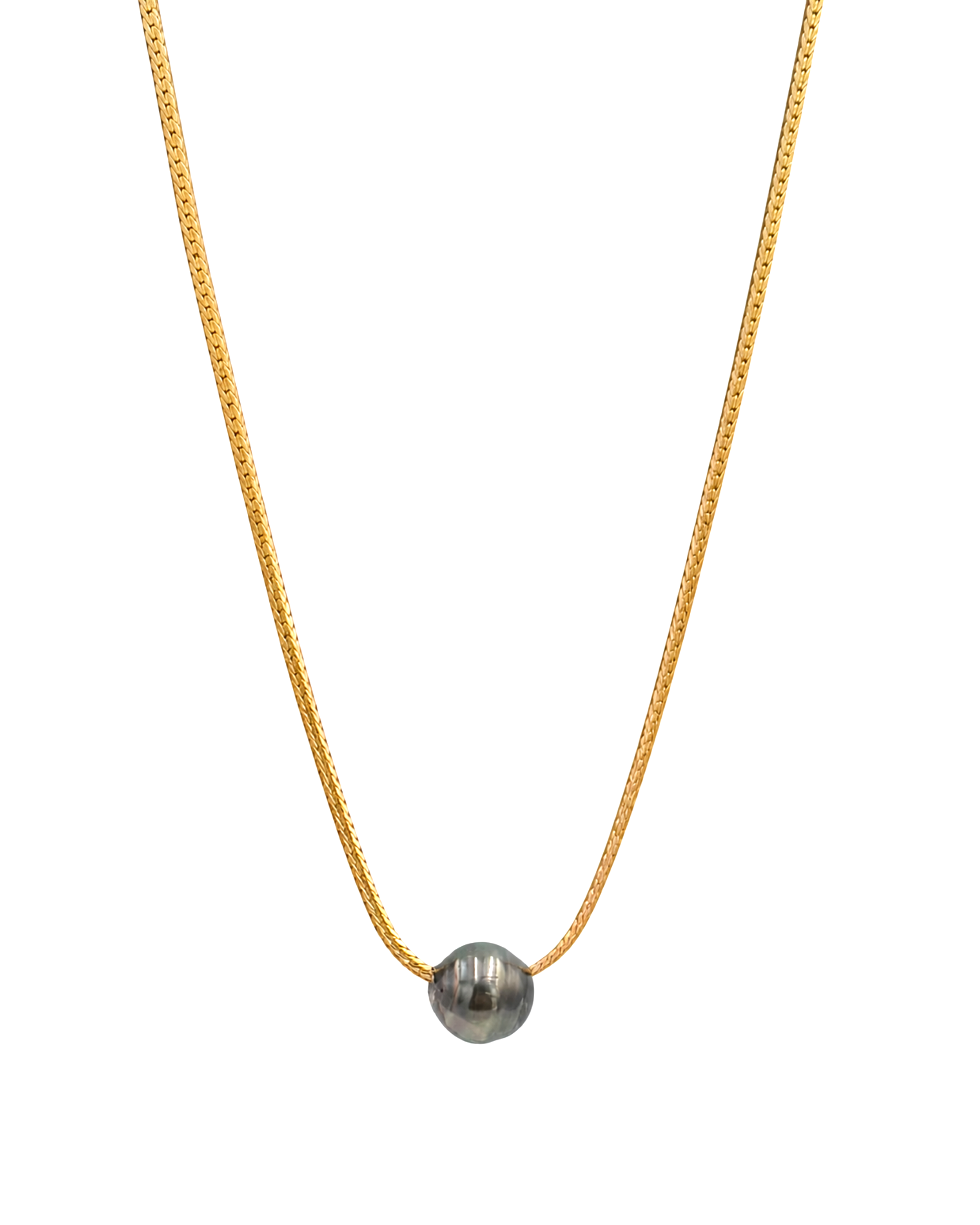 Herringbone Necklace — Tahitian Pearl