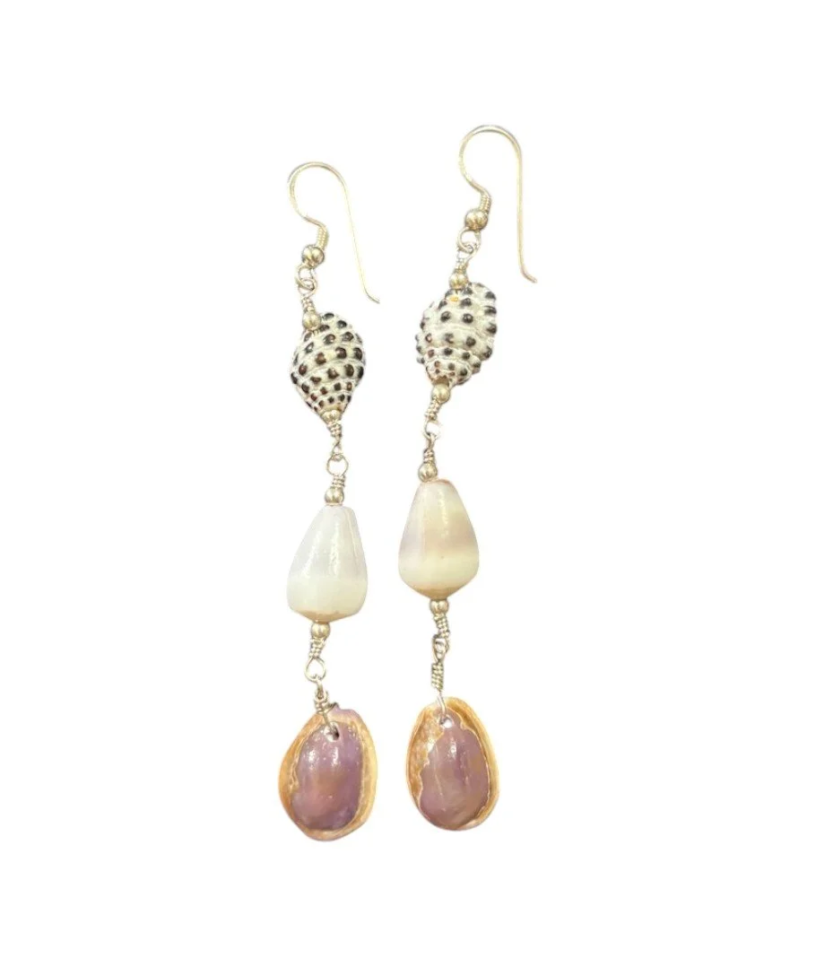 Triple Shell Earrings on SS