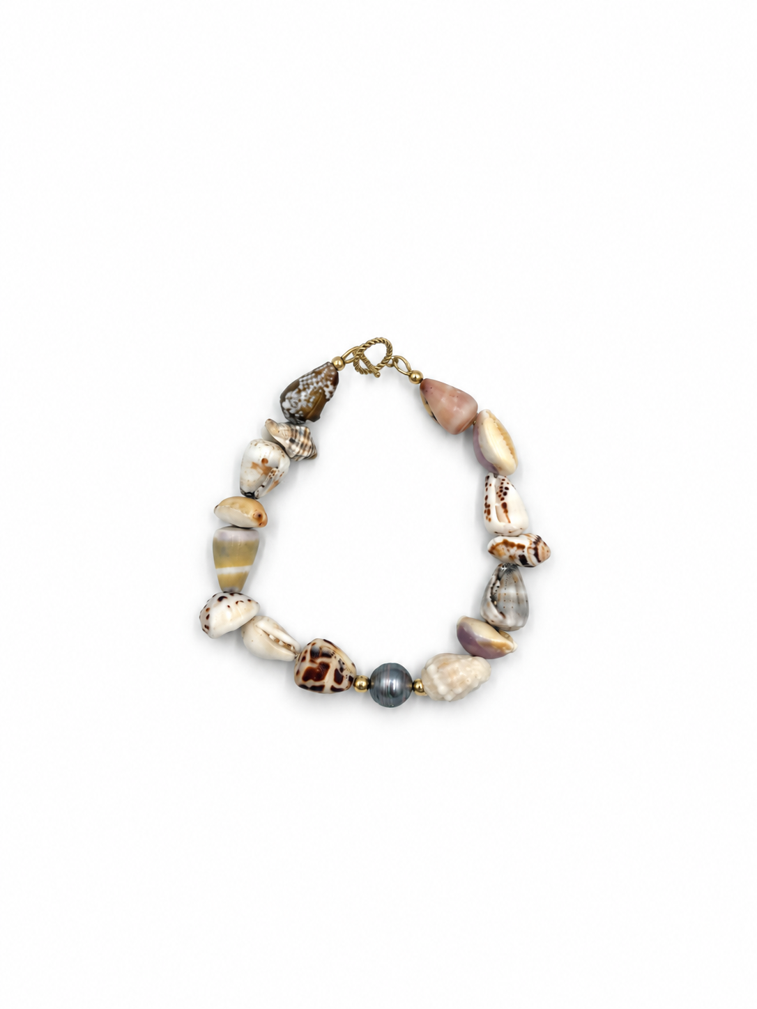 Lani Bracelet — Tahitian Pearl + Mixed Shells (M/L)