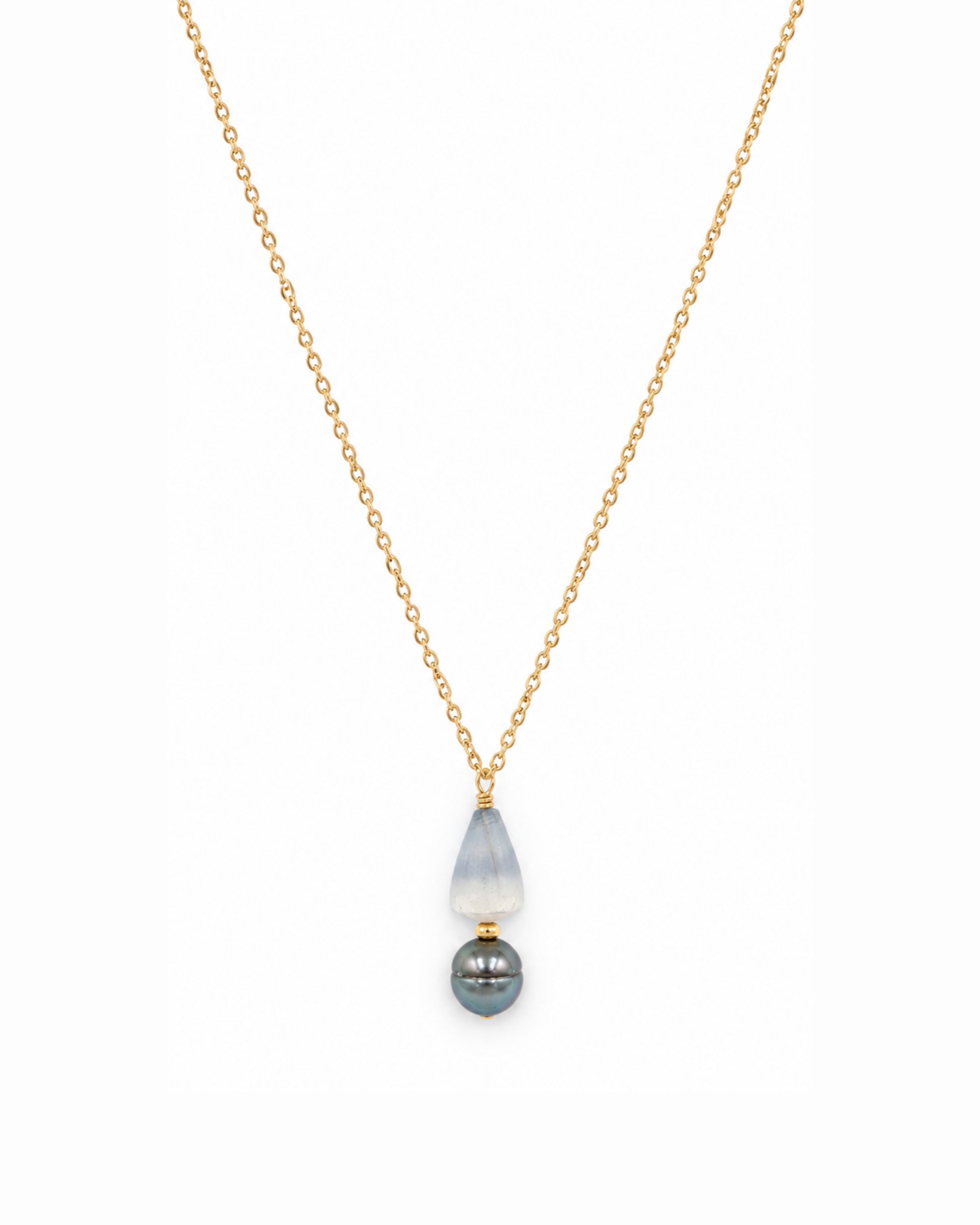 Malia Drop Necklace — Dwarf Cone + Tahitian Pearl