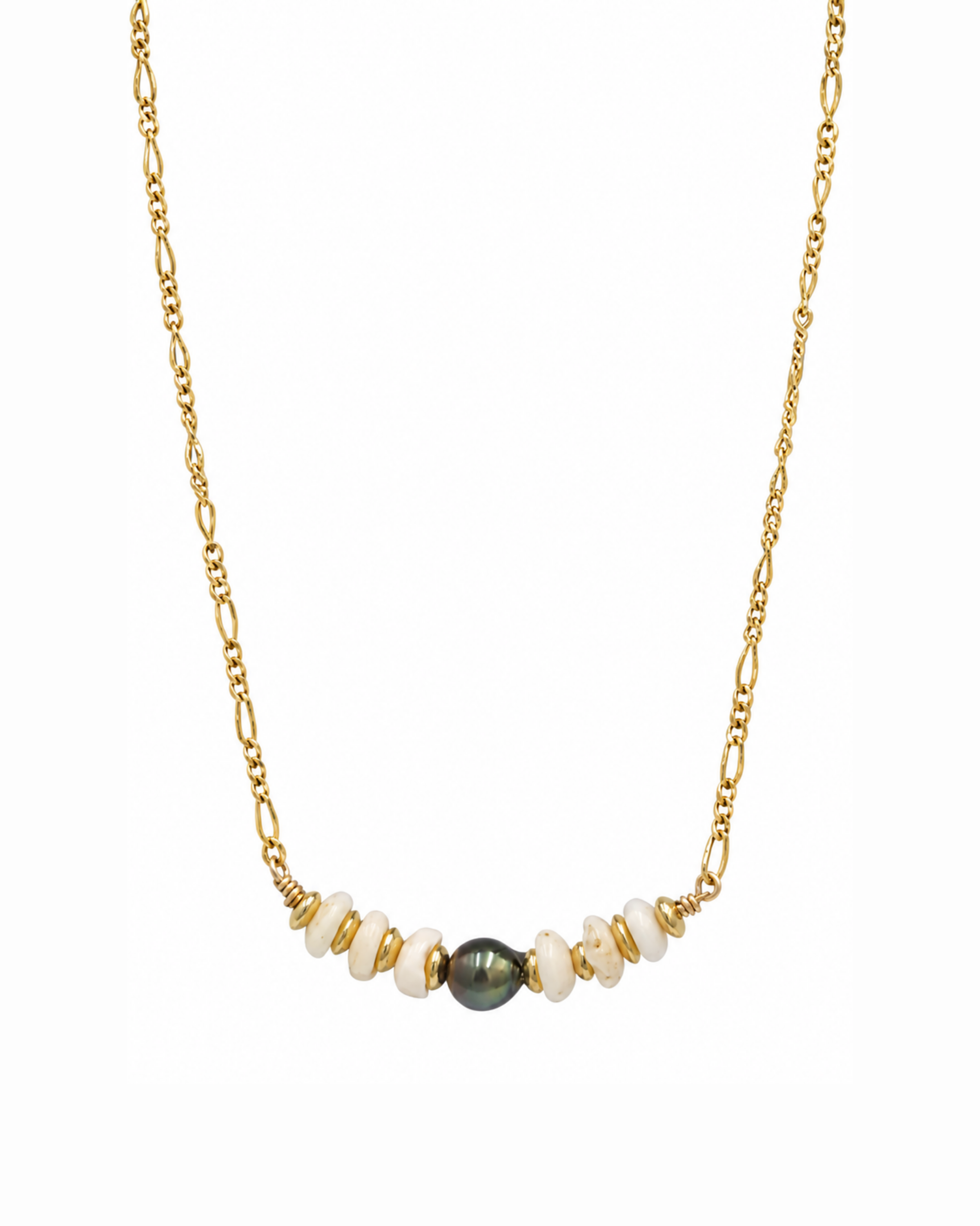 Leilani Necklace — Tahitian Pearl + Pukas