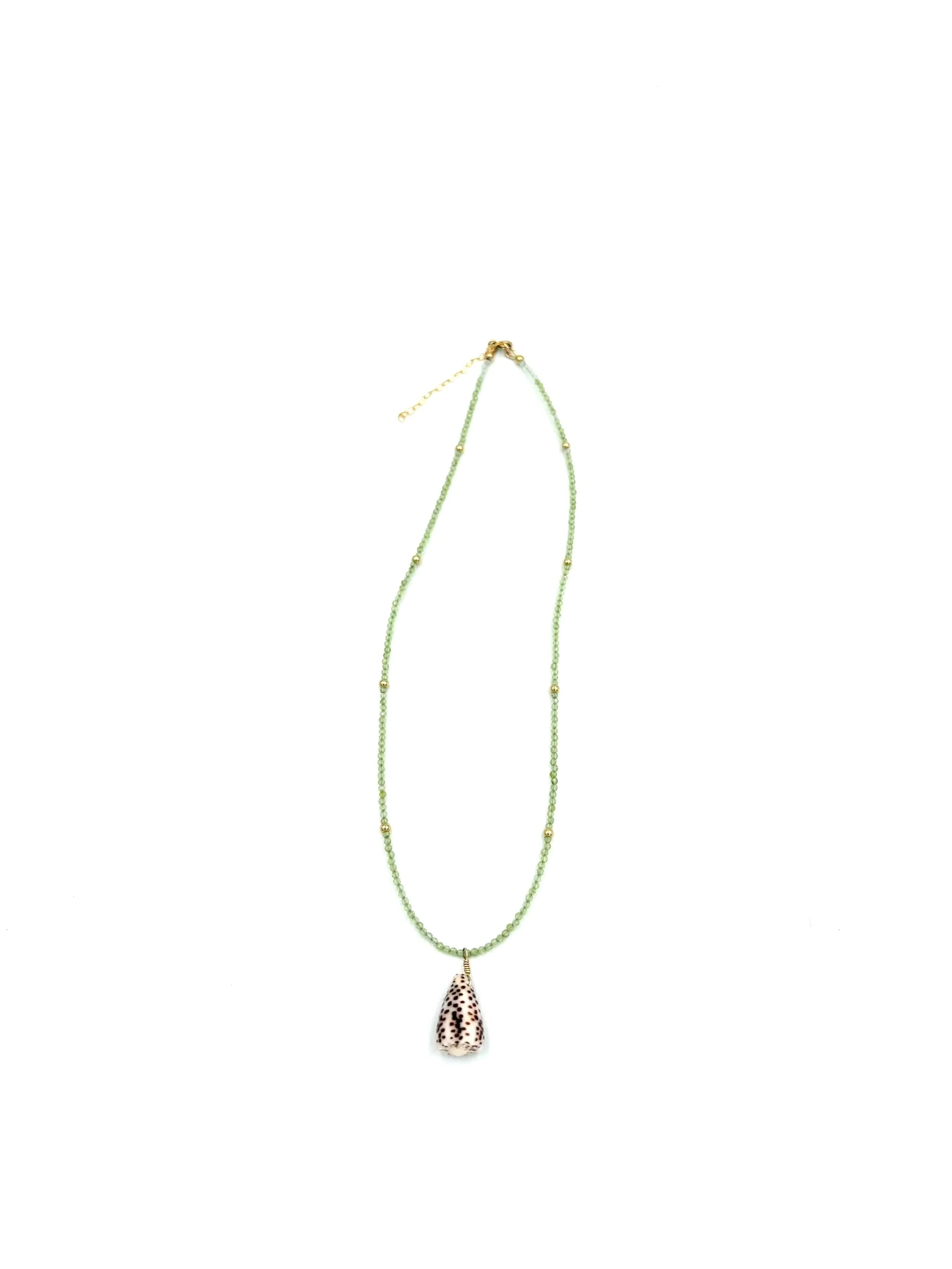 Flea Cone & Peridot Necklace