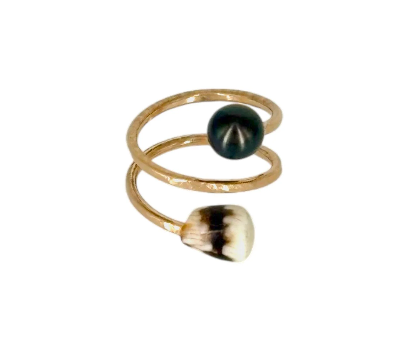 Ascend Ring (Soldier Cone & Tahitian Pearl)