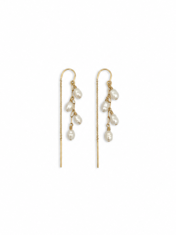 White Keshi Waterfall Threaders