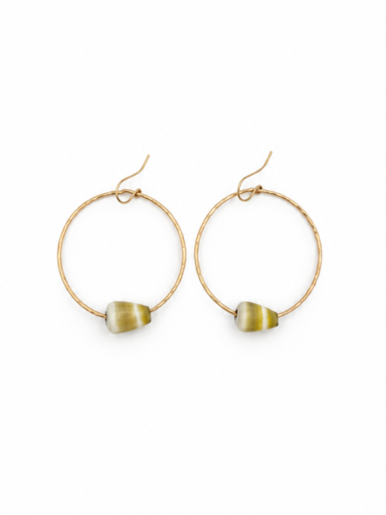 Mini Yellow Cone Hoop Earrings