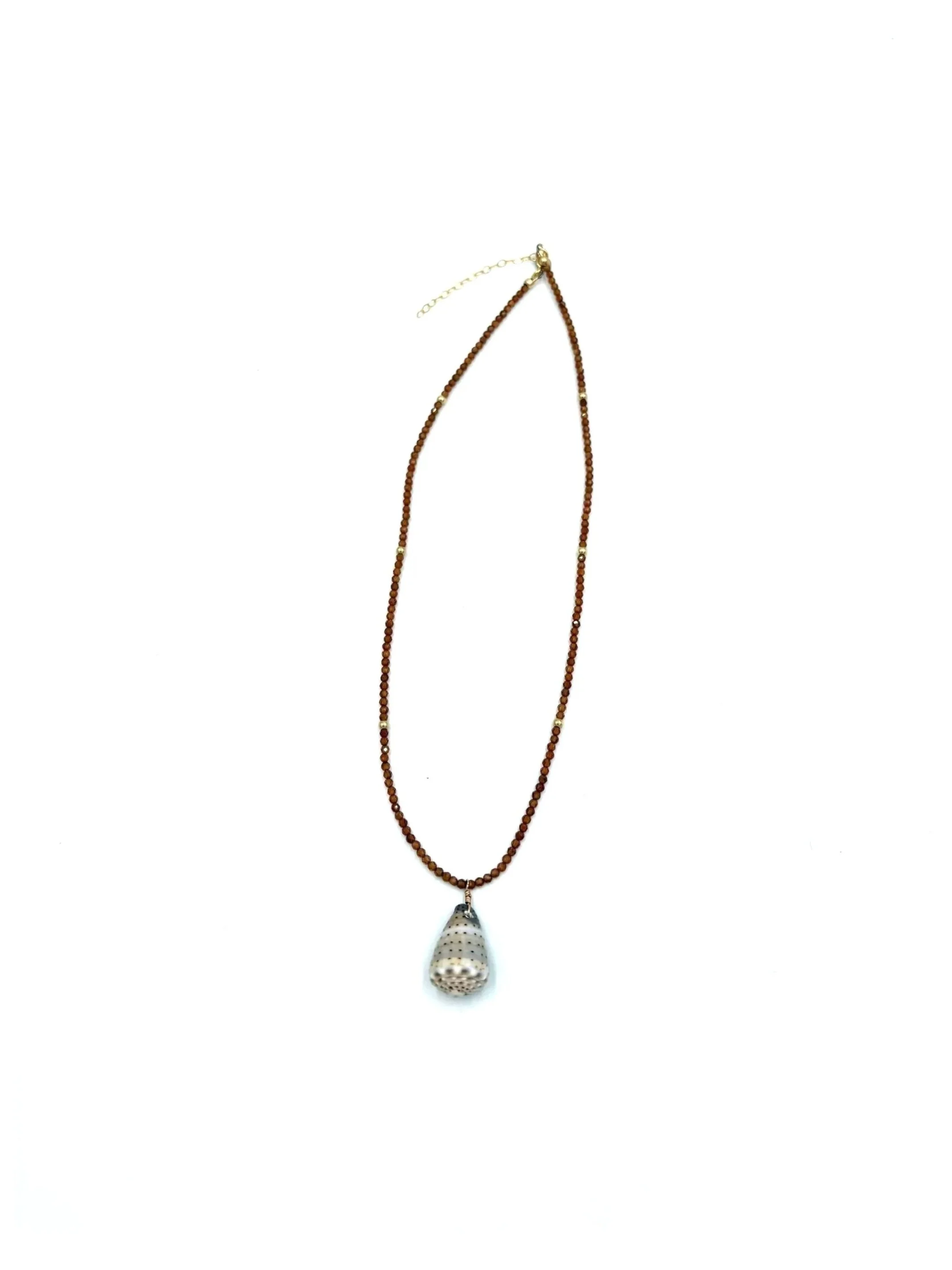 Abbreviated Cone & Amber Necklace