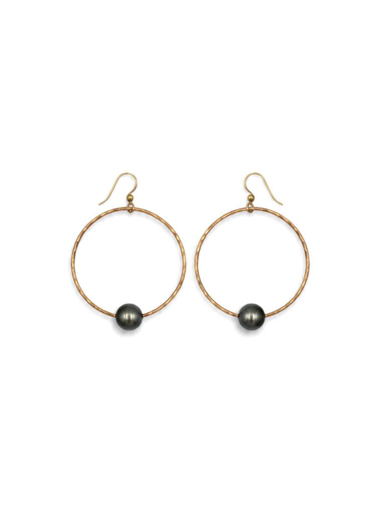 Tahitian Pearl Hoop Earrings