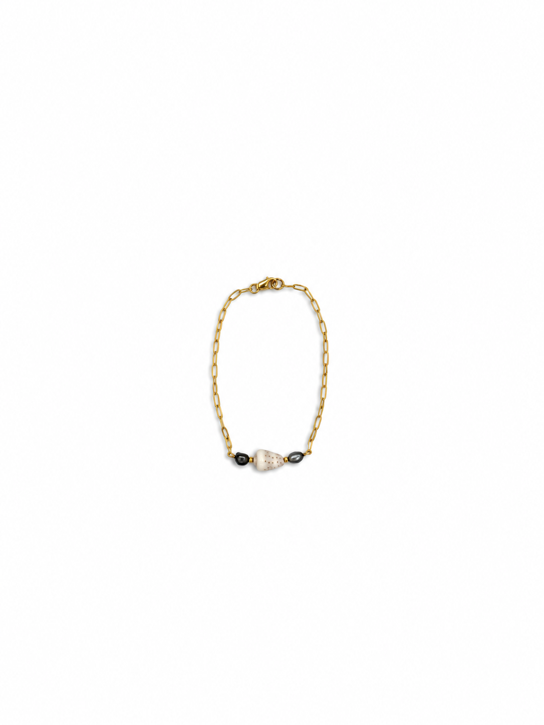 Leilani Bracelet — Tahitian Keshi + Abbreviated Cone