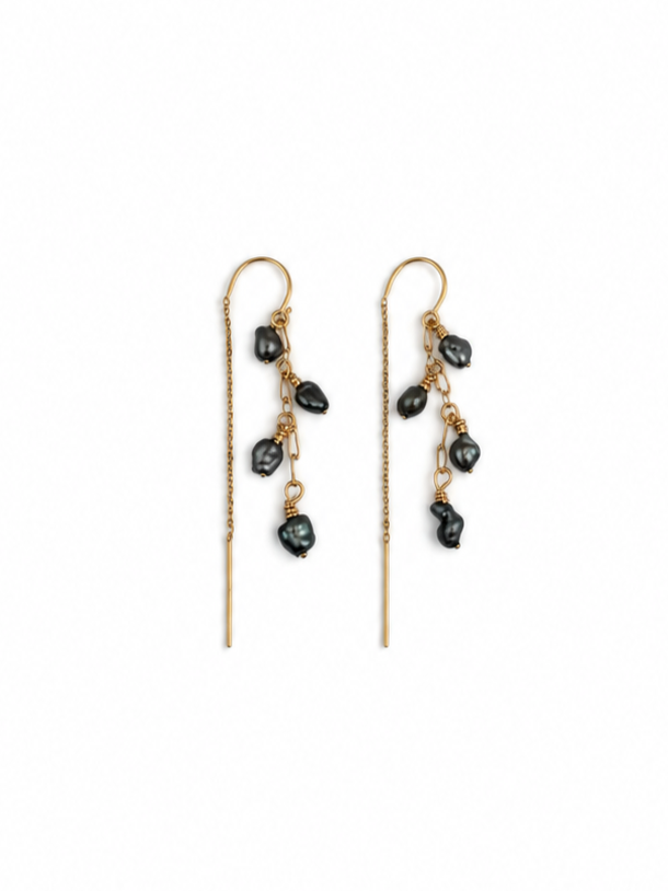 Tahitian Keshi  Waterfall Threaders