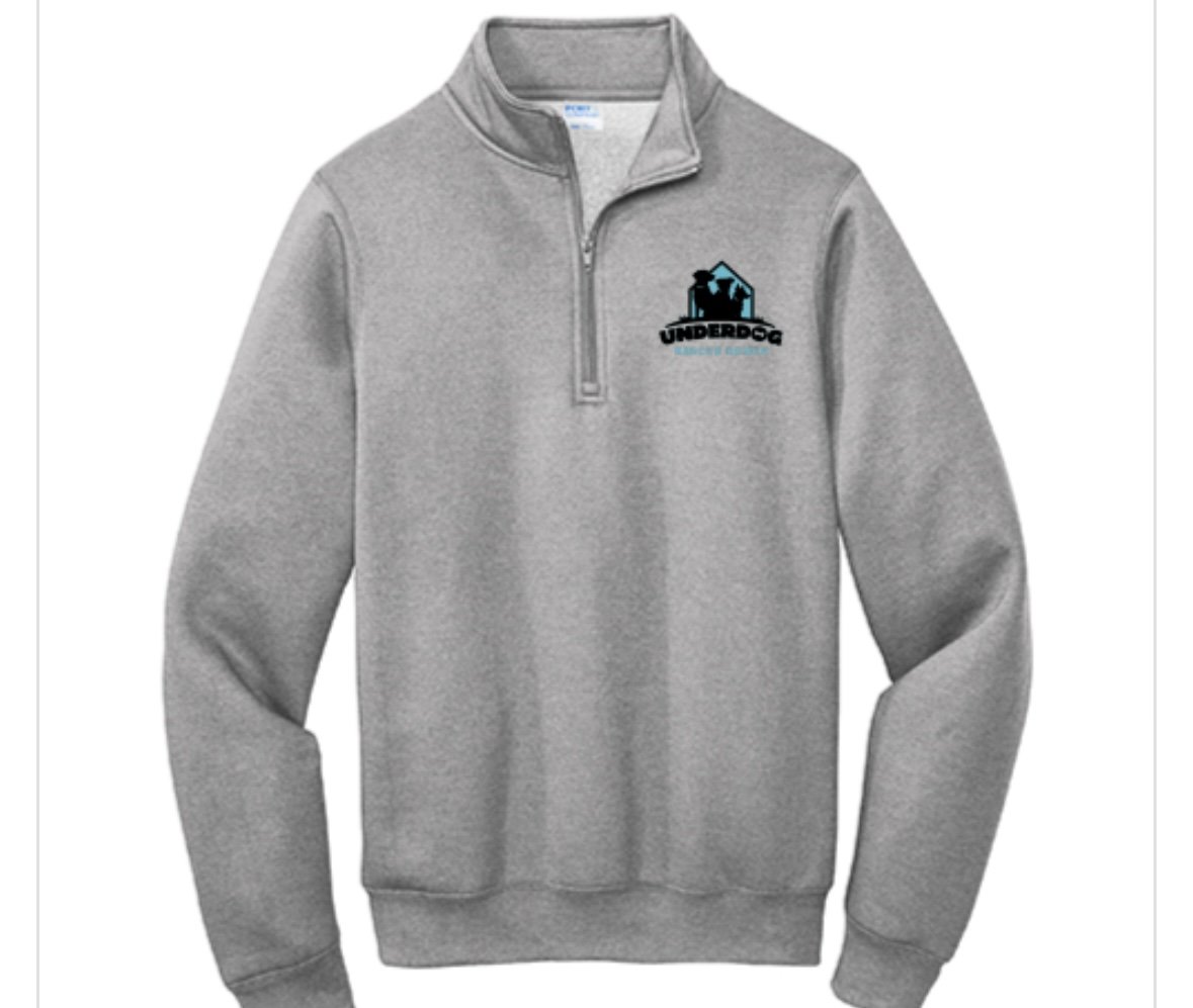 UDRR Quarter Zip with teal logo