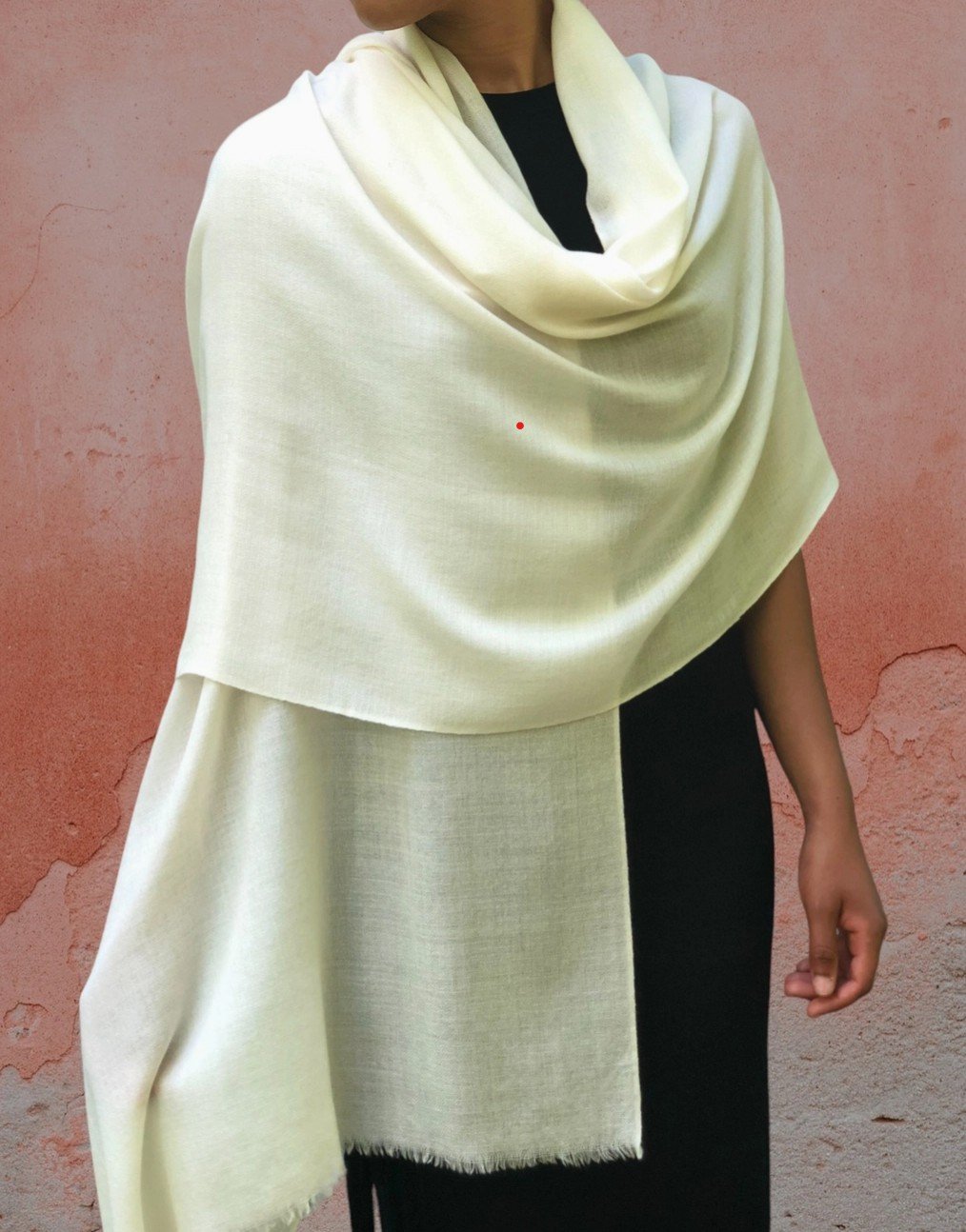 Meditation Shawl Ivory Thin Weave  Wool