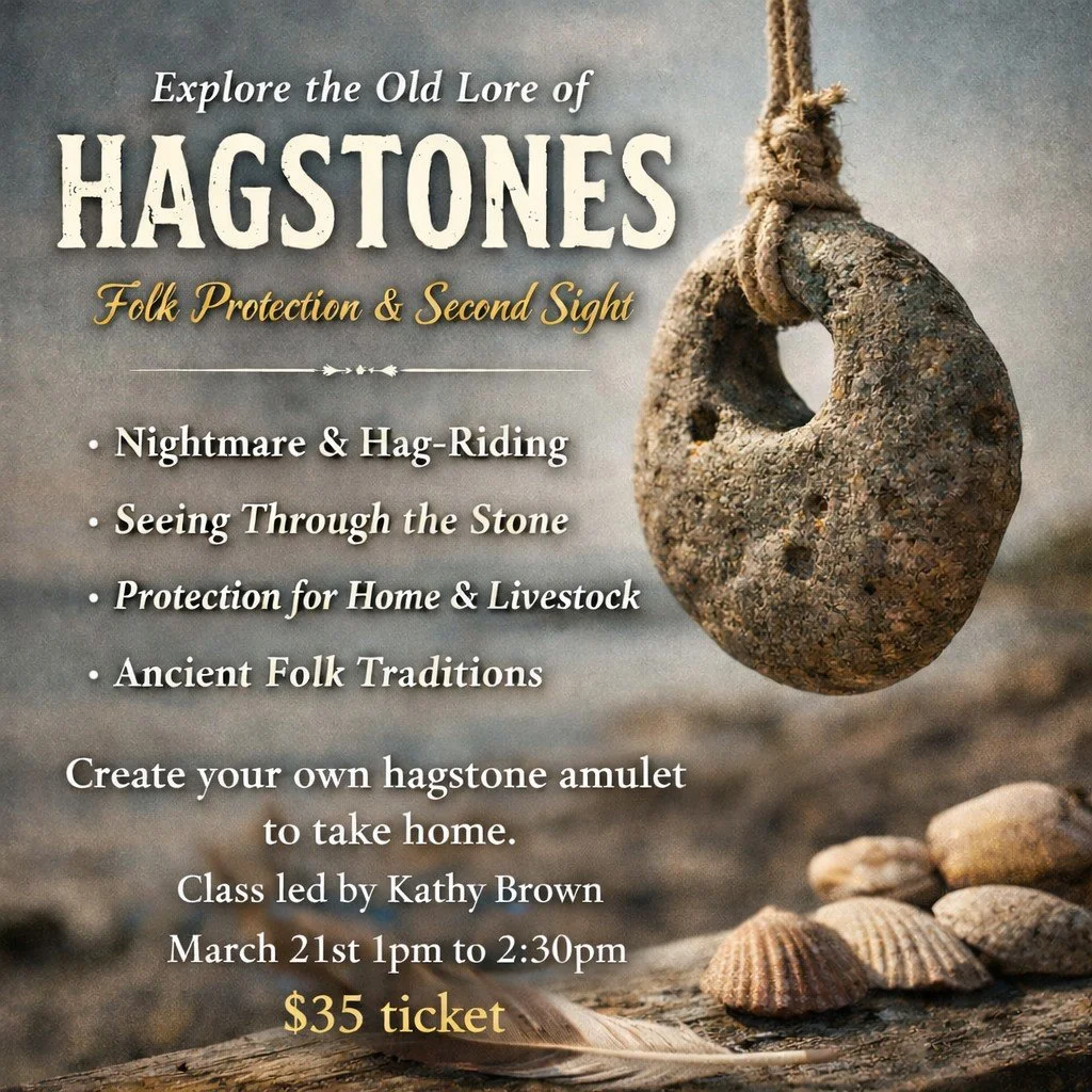 🌿I'm looking forward to next month's in-person Hagstone Amulet workshop.
🌿We&rsquo;ll explore folklore, protection symbolism, and create something meaningful to take home.
🌿If you&rsquo;d like to join, tickets are available on my website. Feel fre
