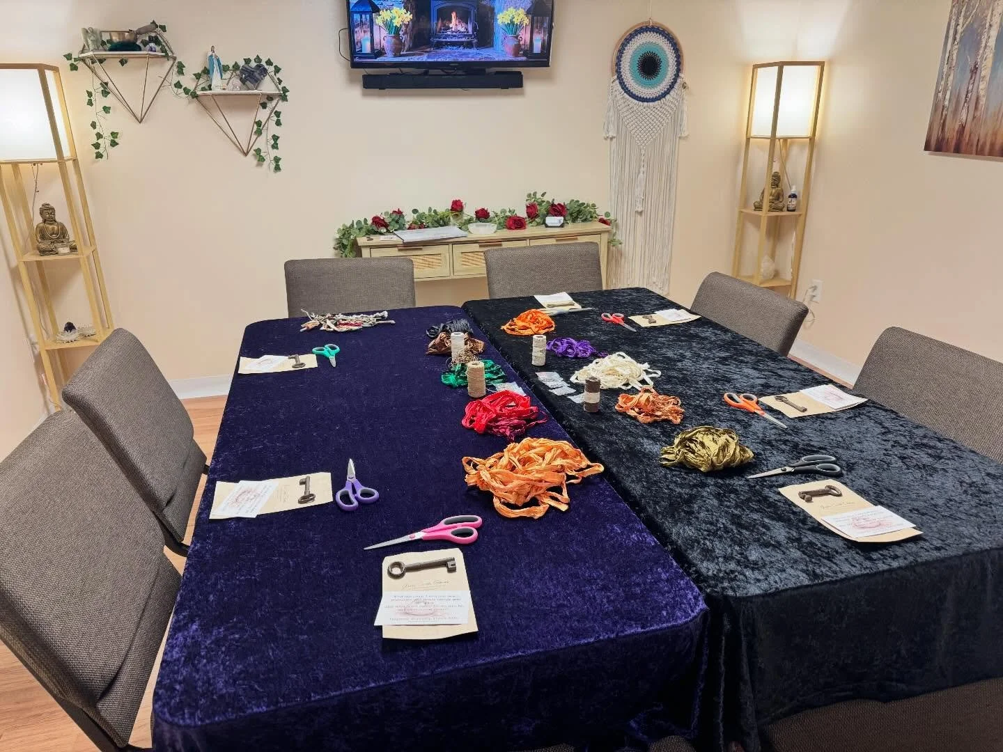 🍃 I love offering small group classes at the center! The reading room is all set up for a fun colorful folklore hagstone class! I even baked a cake this morning but that&rsquo;s another story! It sunk so our local Riley&rsquo;s Bakery came to the re