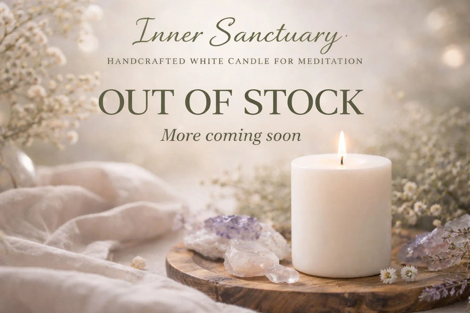 Inner Sanctuary – Handcrafted White Candle for Meditation