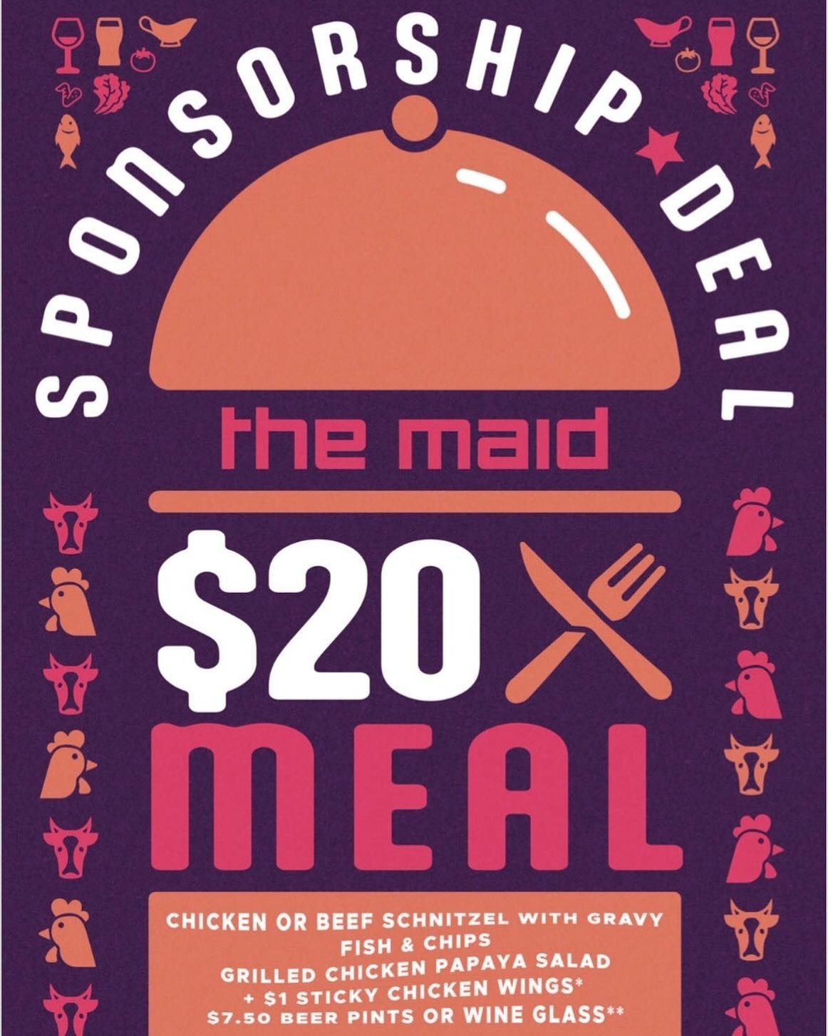 @themaidhotel is offering all SPOC Soccer players the following incredible deals!

Make sure to get to the pub Saturday night and make the most of it!

GO SPOC 🔵⚪️