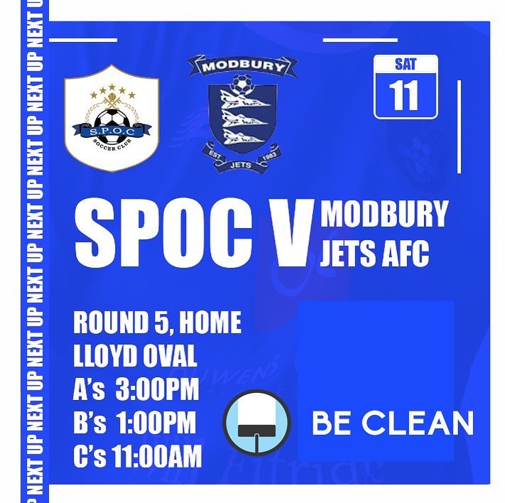 This weekend SPOC take on @modburyjetsafc1983 at home. 

Ladies day will also be taking place from 12:30pm on the Lloyd - tickets can be prepaid to the SPOC account or on the day for $40 with drinks and food available during the B&rsquo;s and A&rsquo