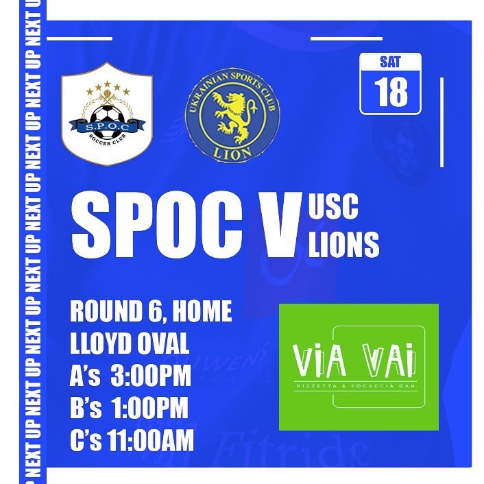 SPOC take on @usclionsc this Saturday at home as we look to get back on track.

This game week is thanks to our sponsor @viavai_adl  who provided some lovely pizzettas on Ladies day!

GO SPOC ⚪️🔵