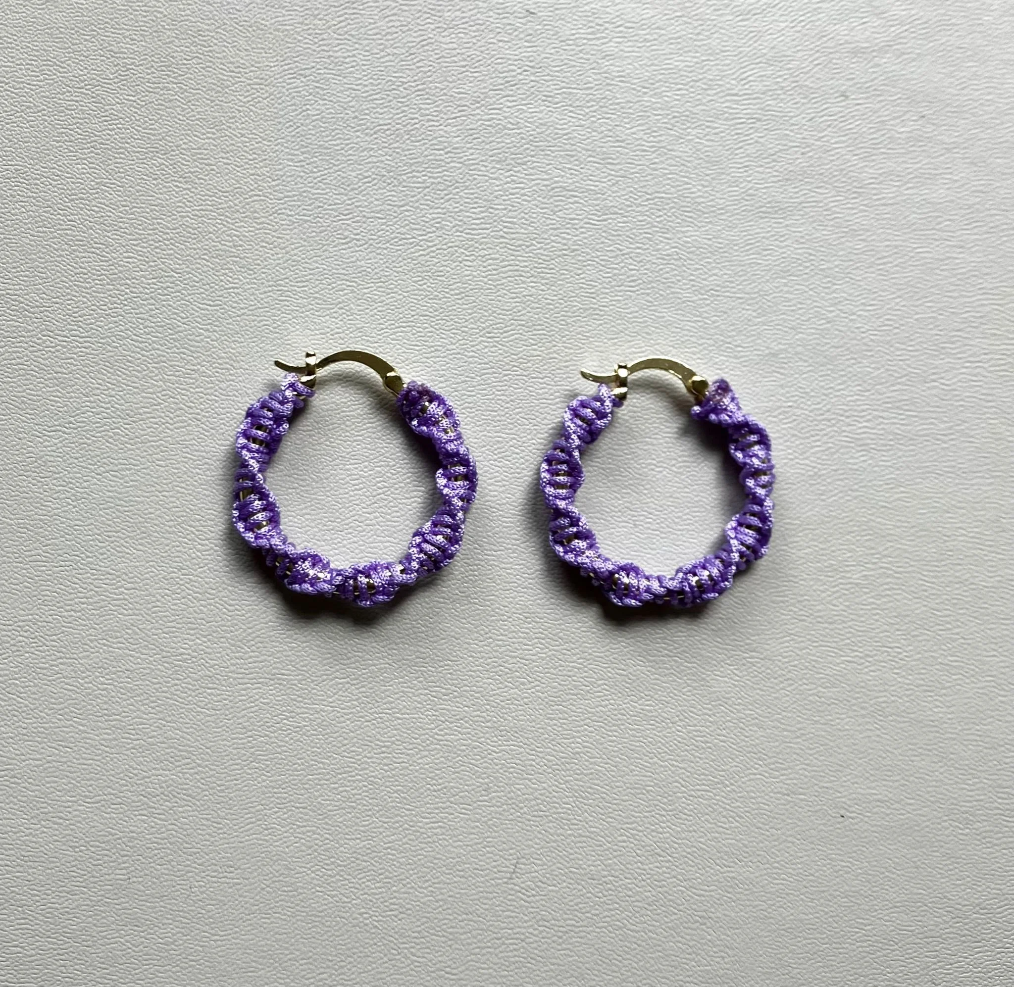 Handmade crochet earrings - Purple